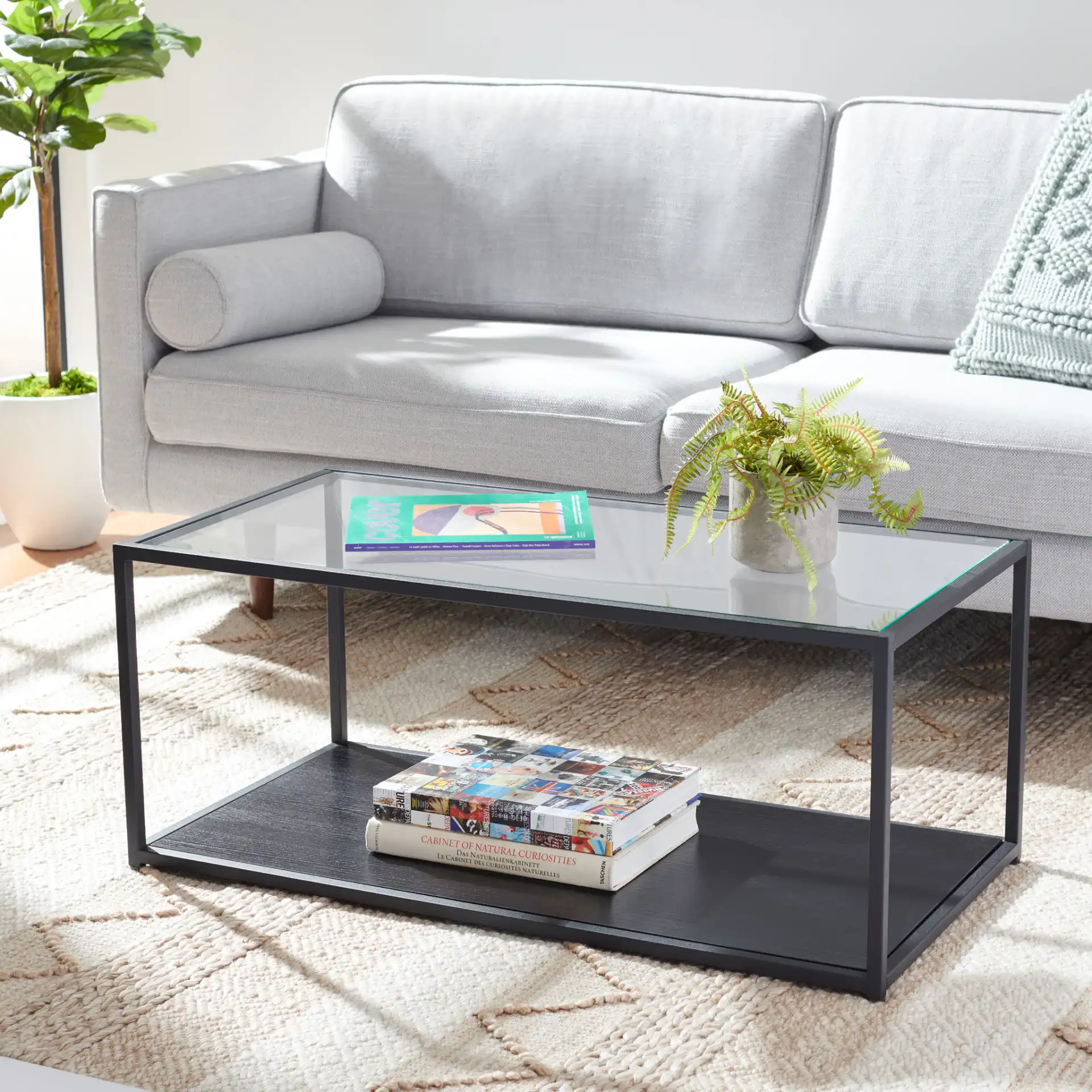 Ackley Coffee Table in Black in a styled room