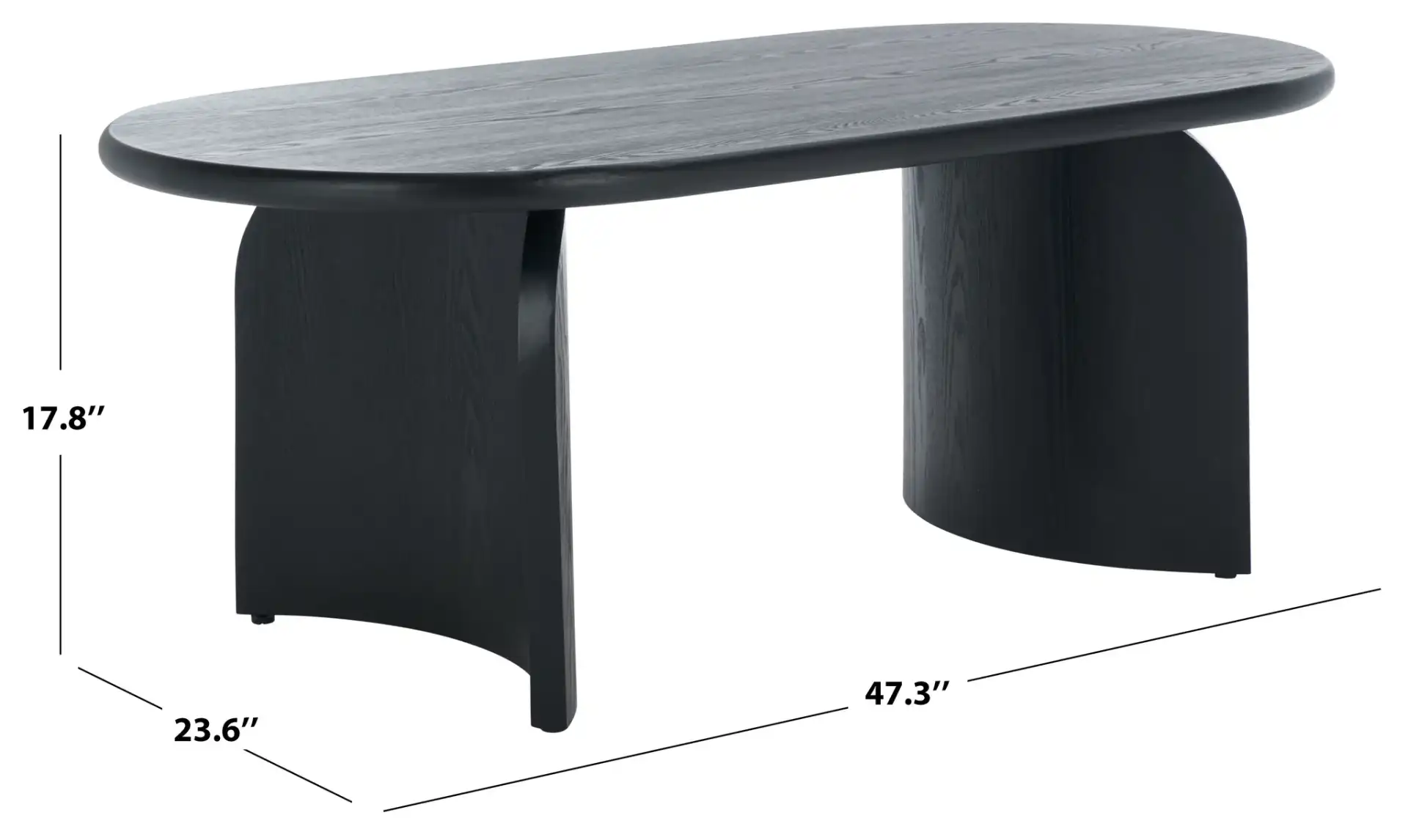 Chakun Coffee Table in Black, detail view