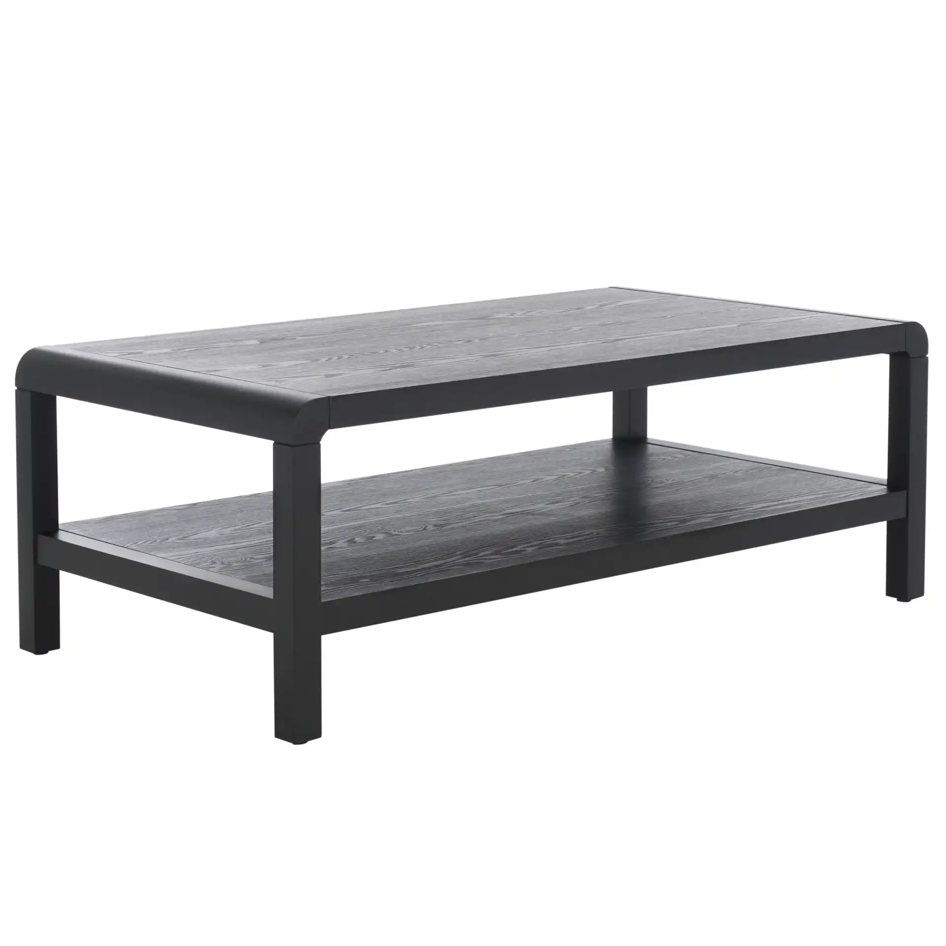 Omara One-Shelf Coffee Table in Black, detail view