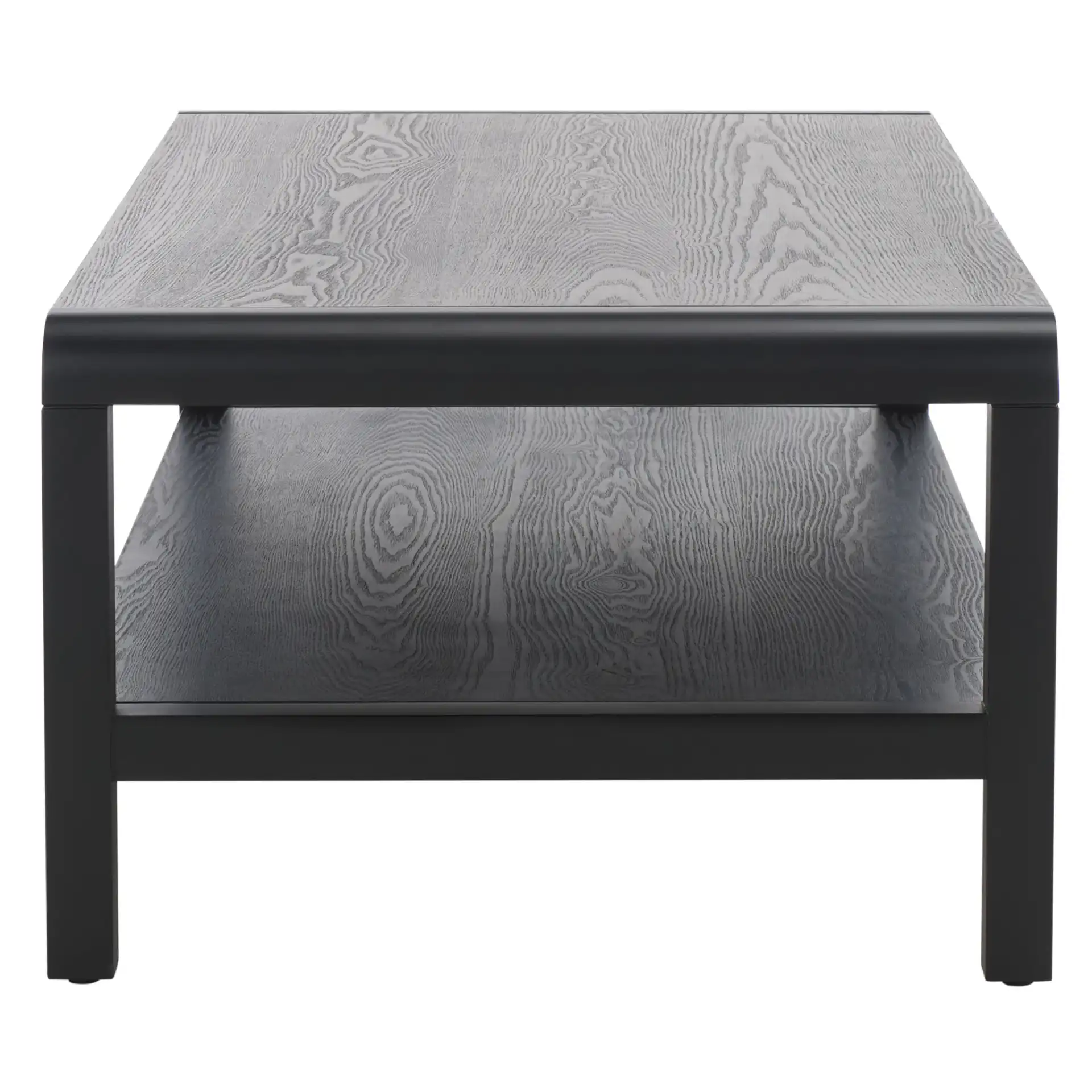 Omara One-Shelf Coffee Table in Black, detail view