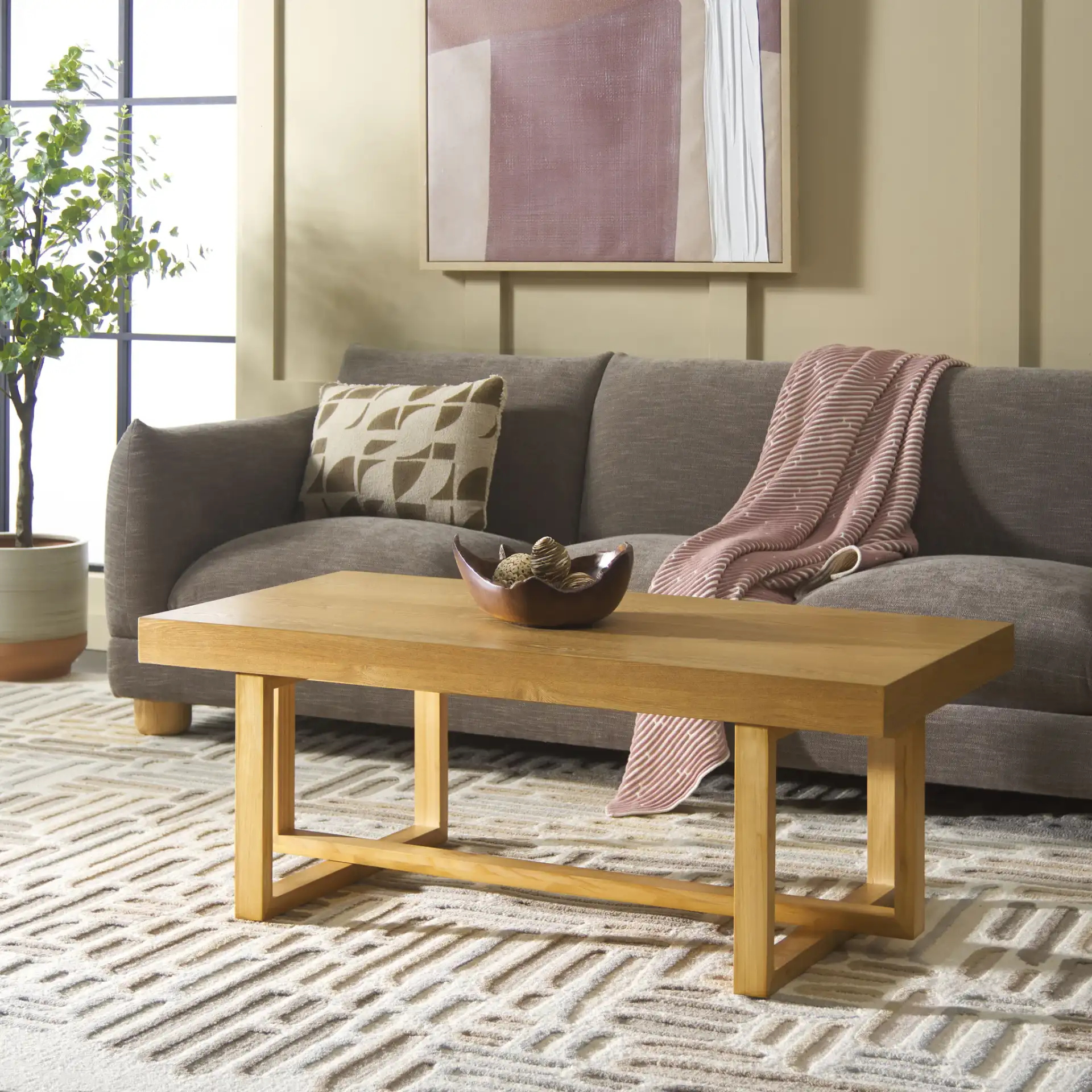 Otaki Coffee Table in Natural in a styled room