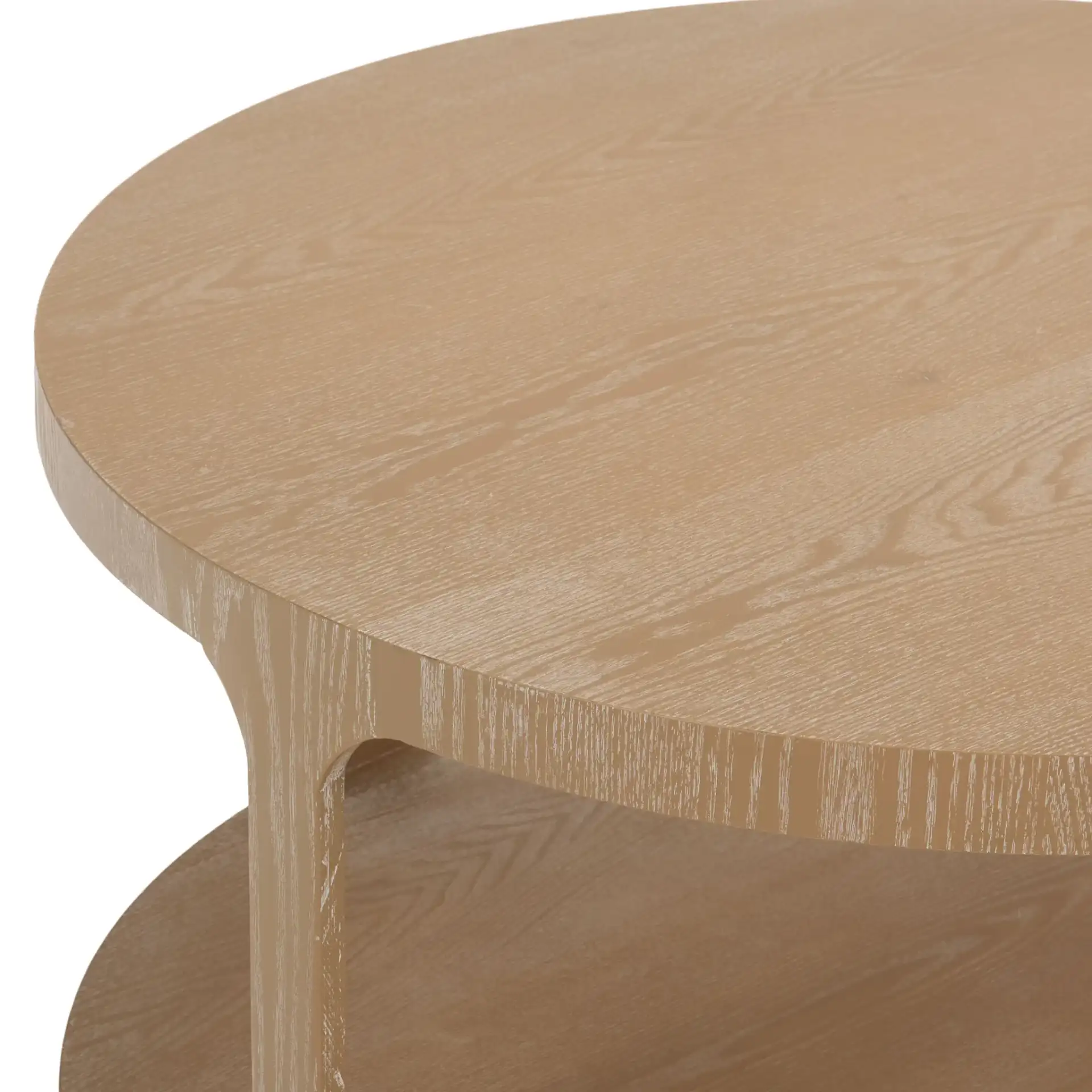Radix Round Coffee Table in Bleached White in a styled room