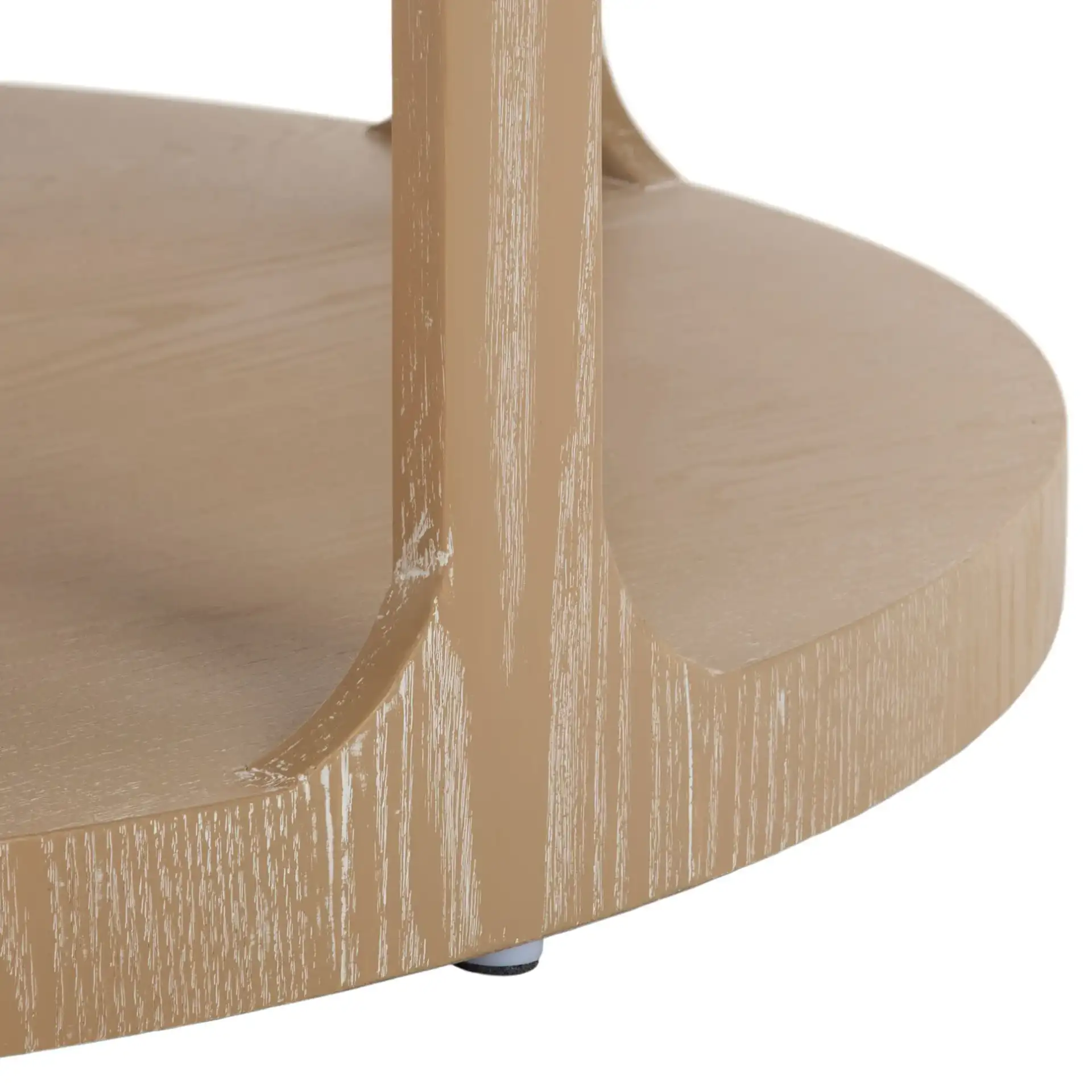 Radix Round Coffee Table in Bleached White, detail view