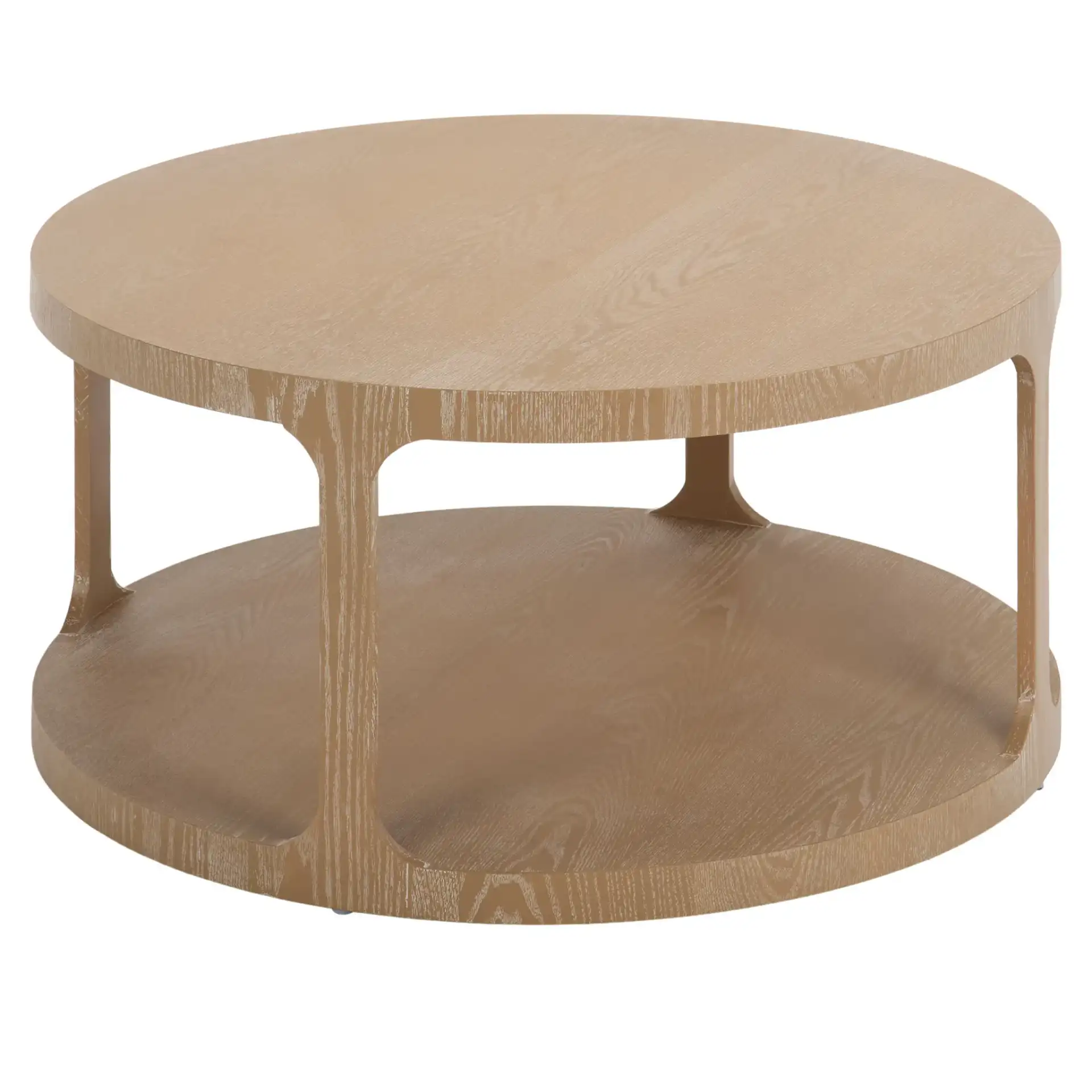 Radix Round Coffee Table in Bleached White, detail view