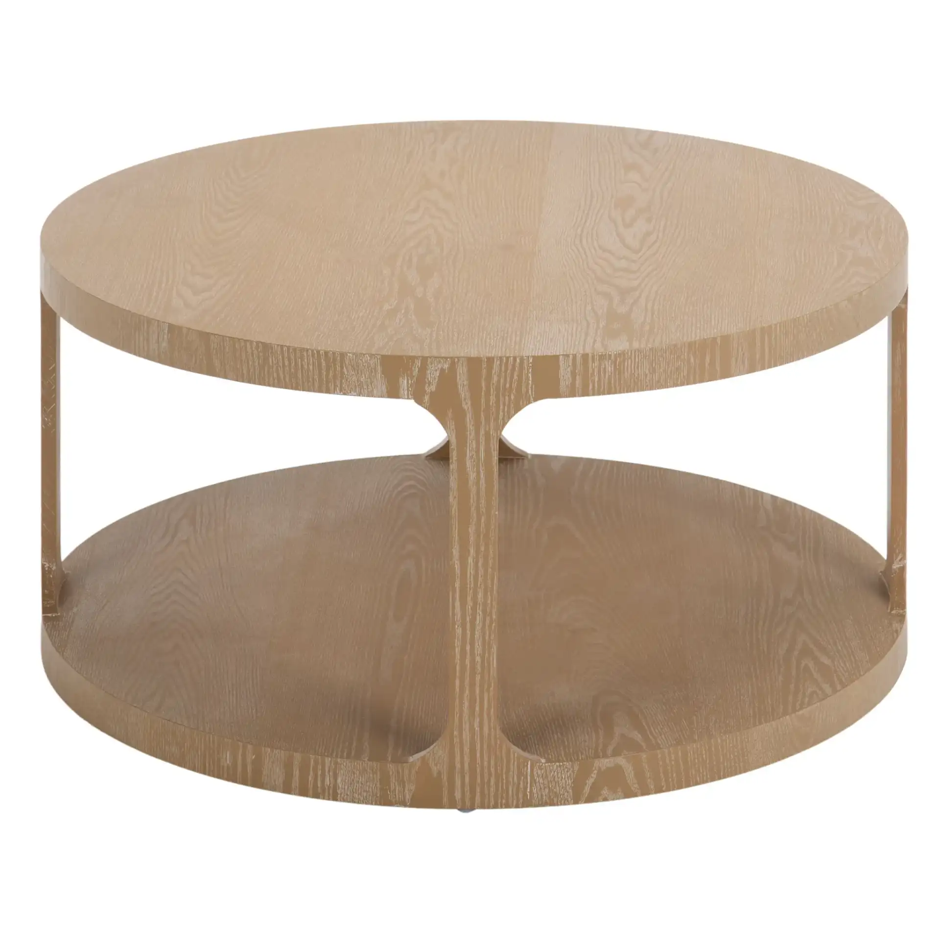 Radix Round Coffee Table in Bleached White, detail view
