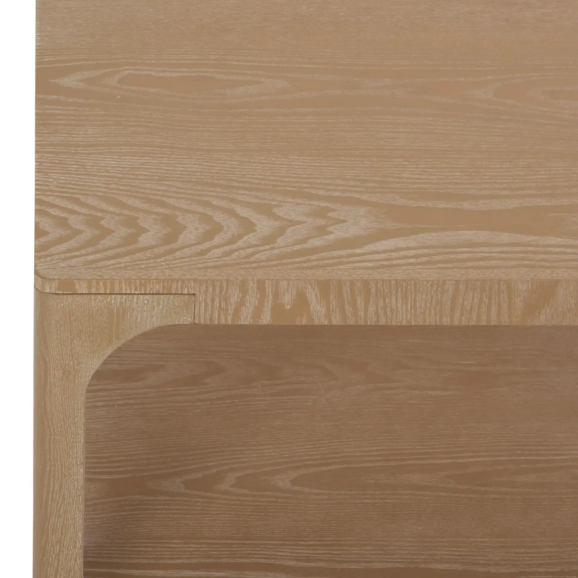 Radix Rectangle Coffee Table in Bleached White in a styled room