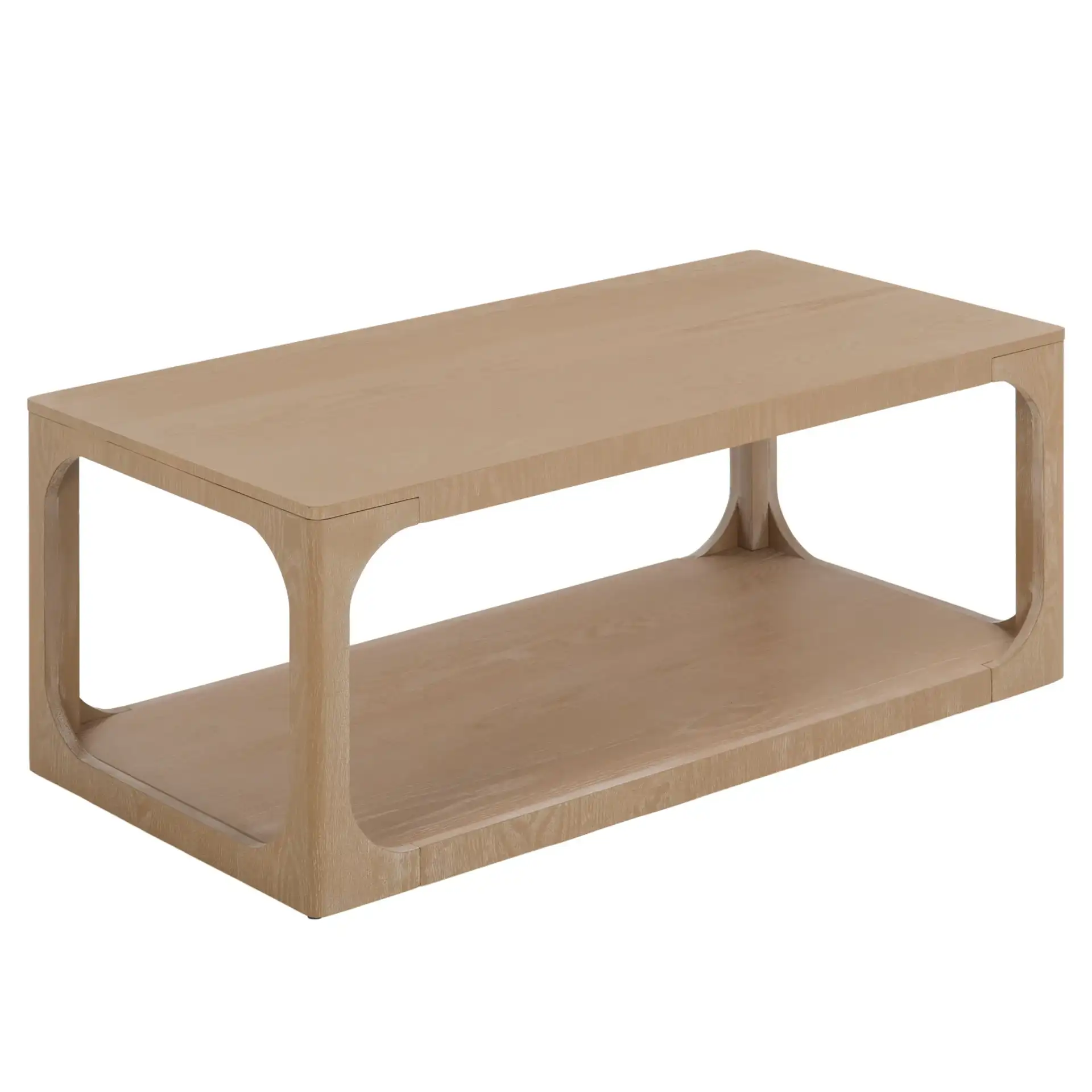 Radix Rectangle Coffee Table in Bleached White, detail view