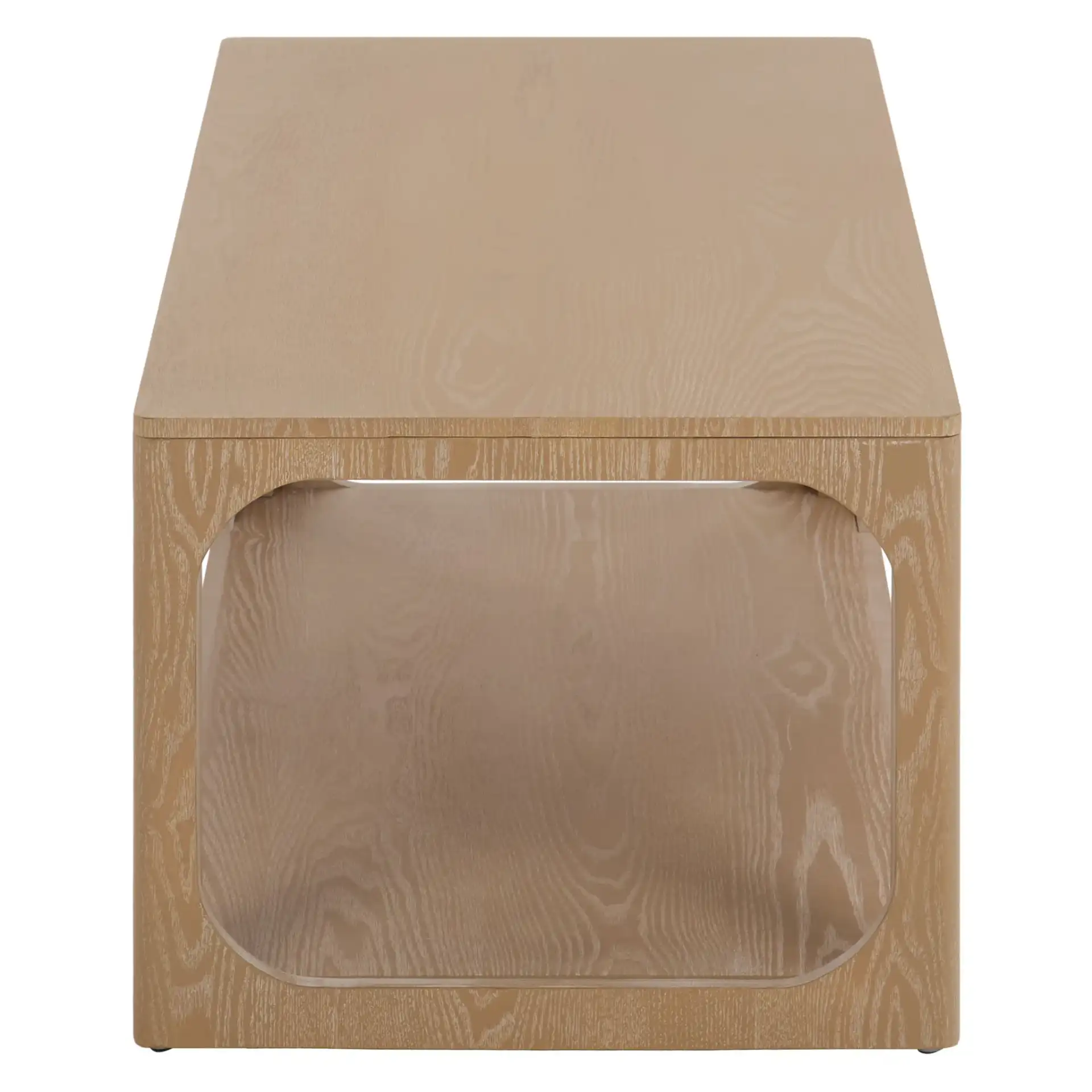 Radix Rectangle Coffee Table in Bleached White, detail view