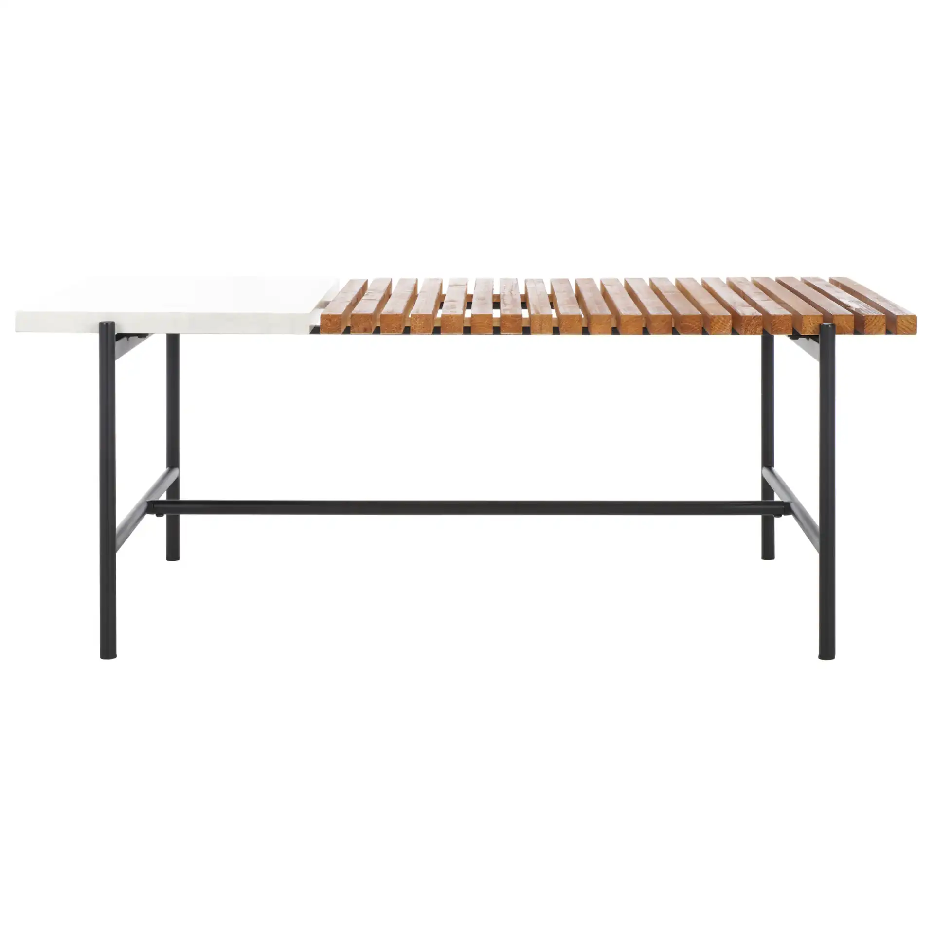Dallas Coffee Table in Brown / White Faux Marble, detail view