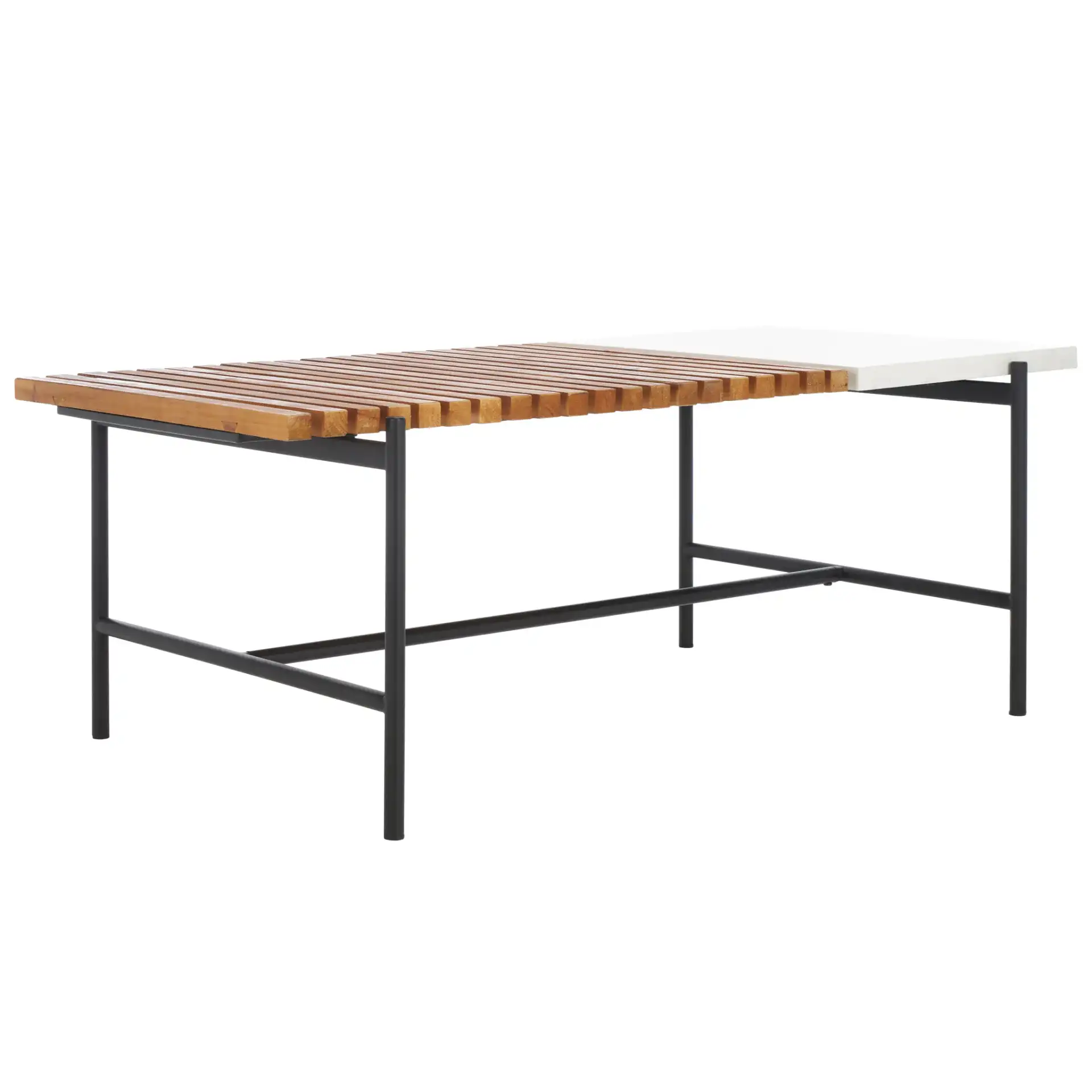 Dallas Coffee Table in Brown / White Faux Marble, detail view