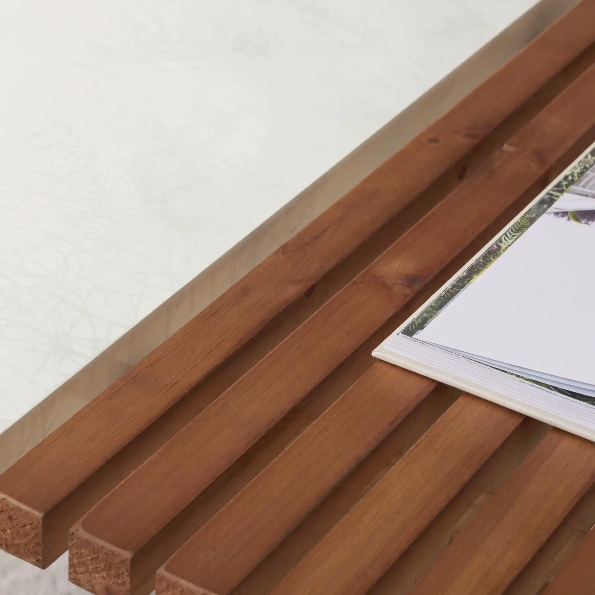 Dallas Coffee Table in Brown / White Faux Marble in a styled room
