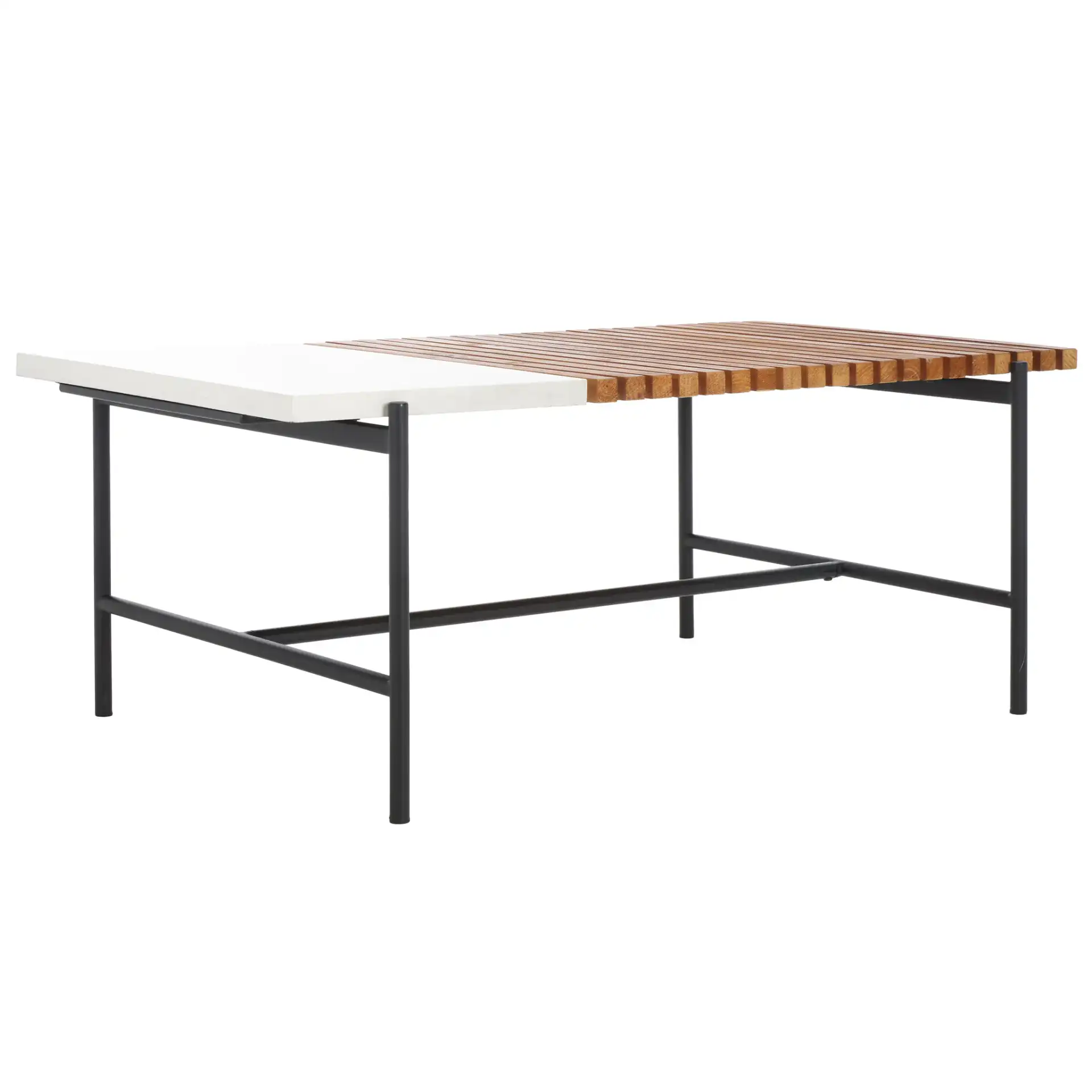 Dallas Coffee Table in Brown / White Faux Marble, detail view