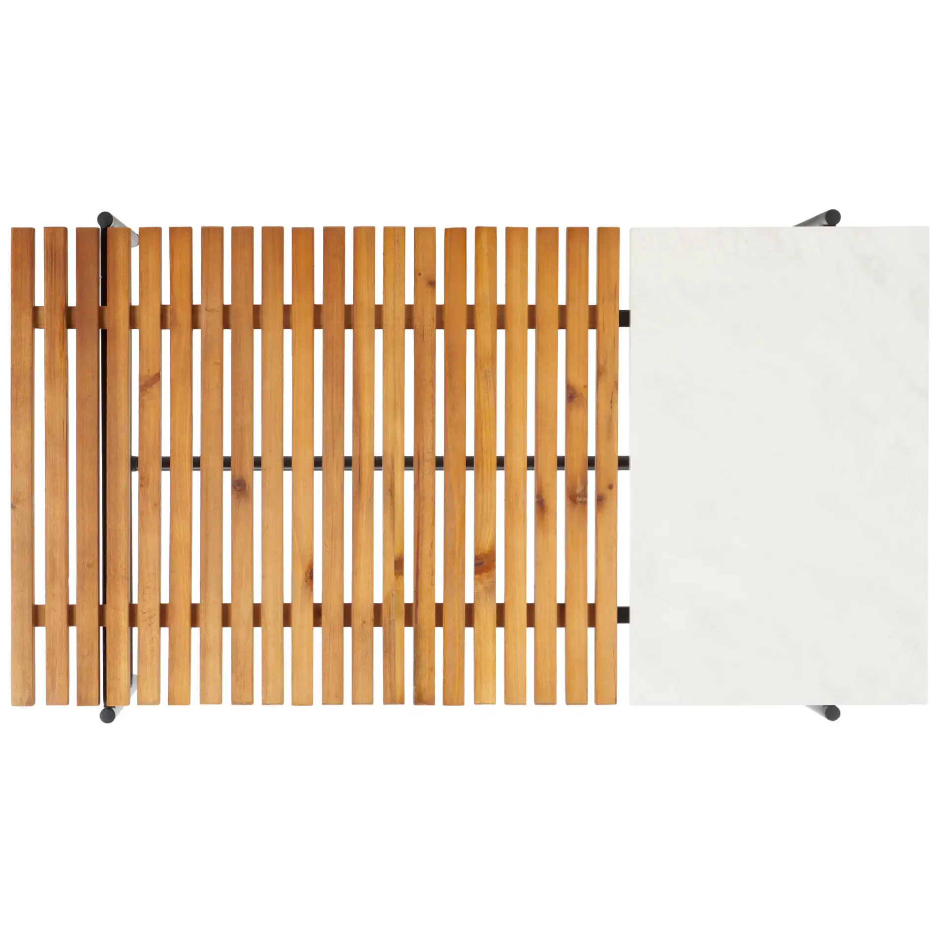 Dallas Coffee Table in Brown / White Faux Marble, detail view