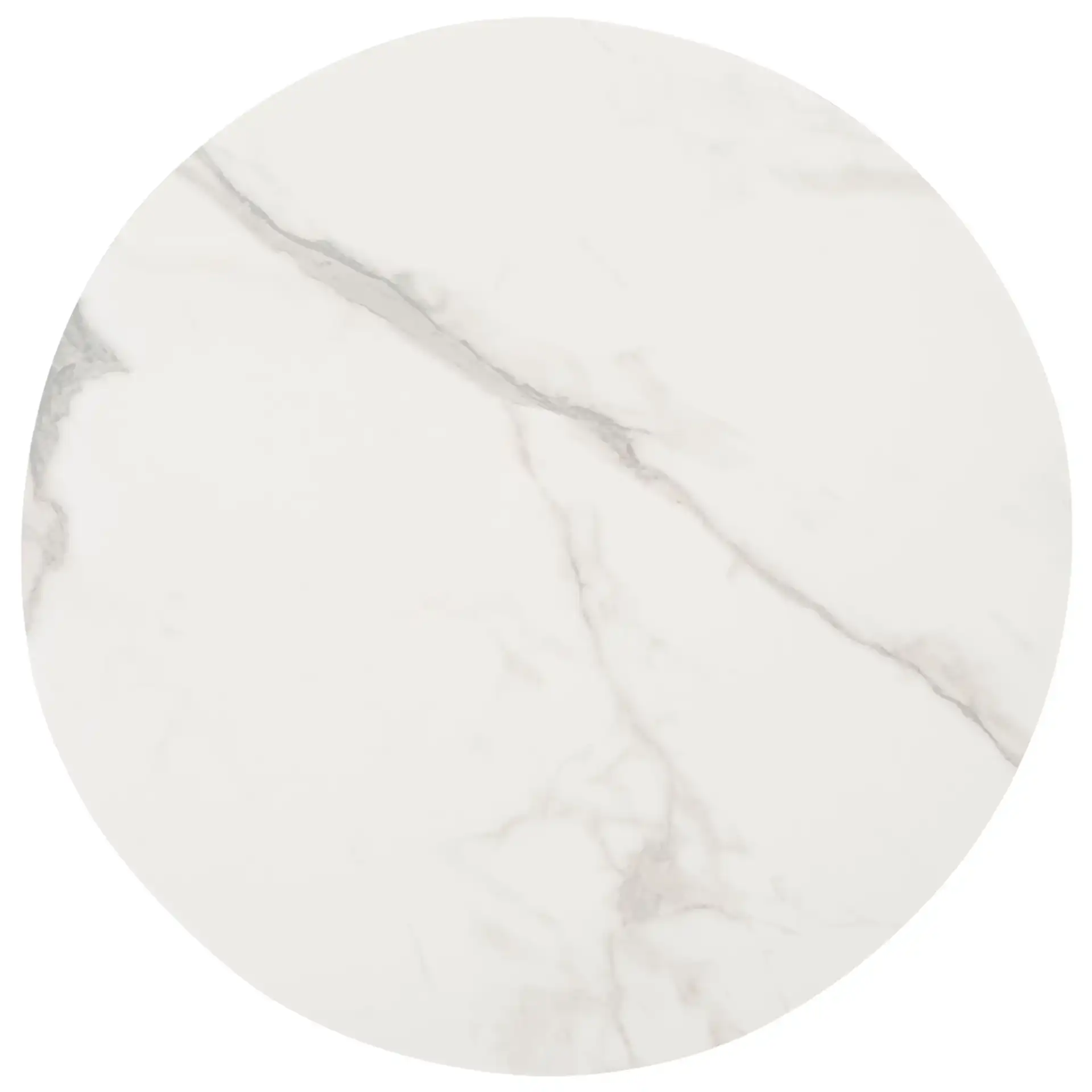 Ulmani Coffee Table in White Ceramic Faux Marble / Walnut, detail view
