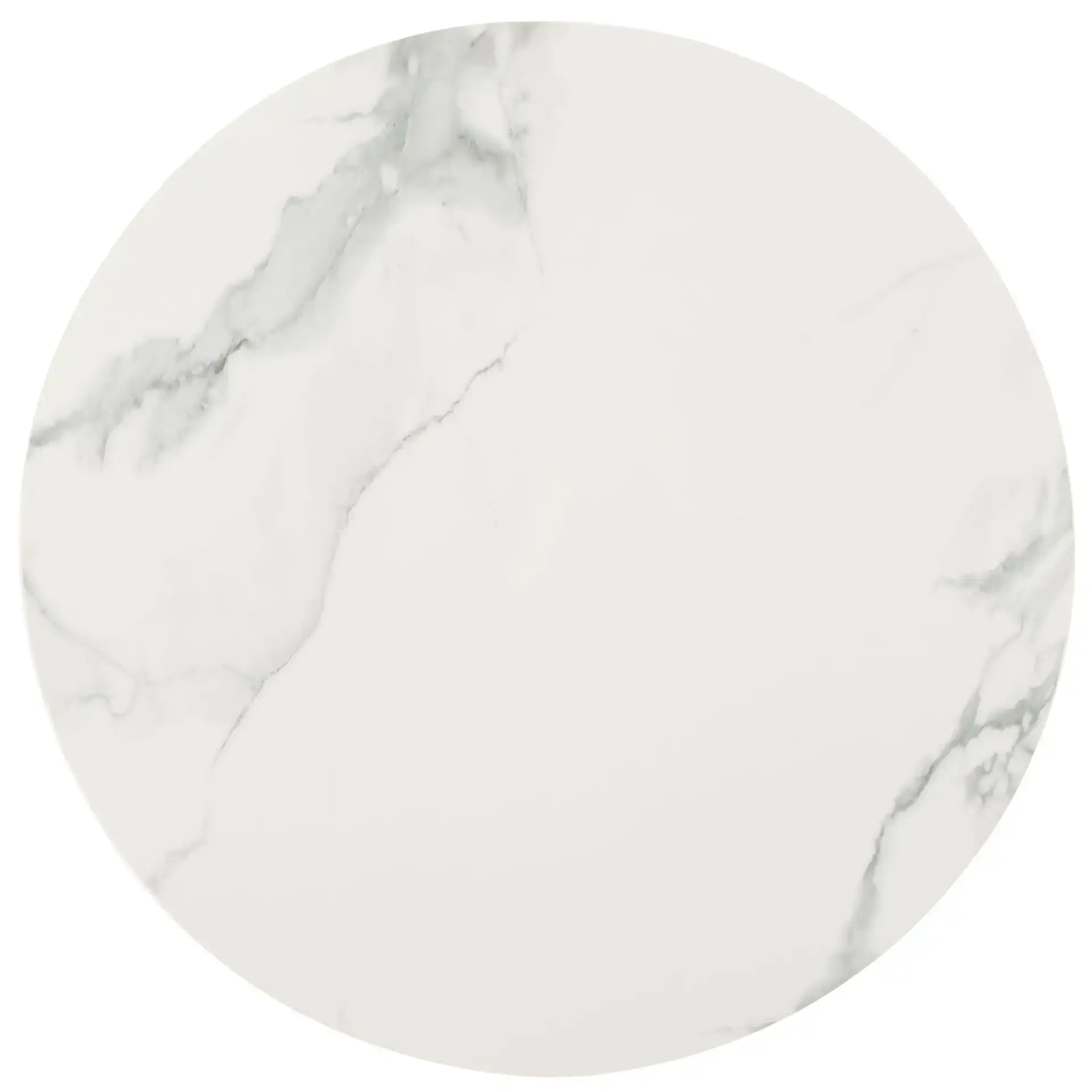 Samie Coffee Table in White Ceramic Faux Marble / Walnut, detail view