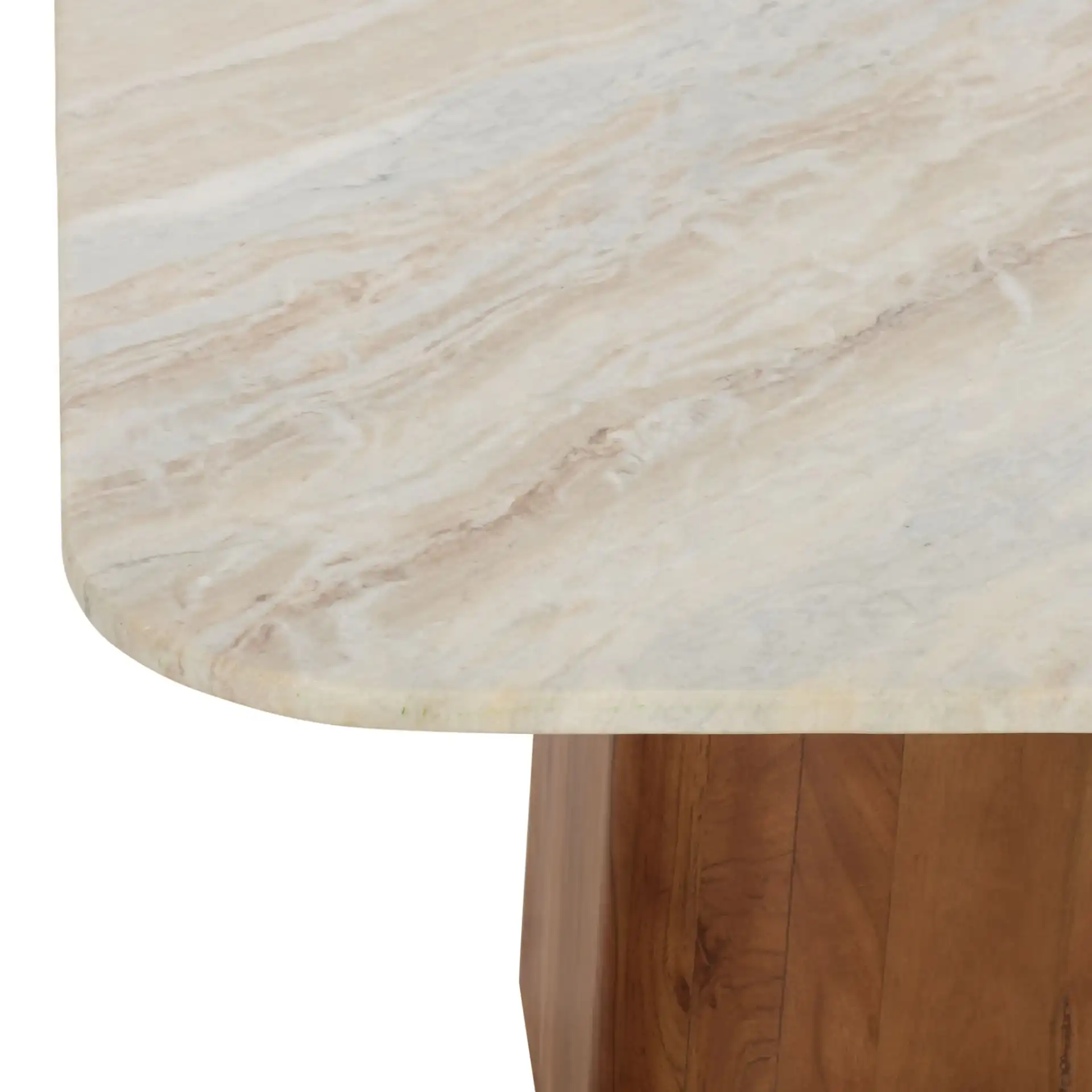 Alessio Marble Side Table in Brown / White in a styled room