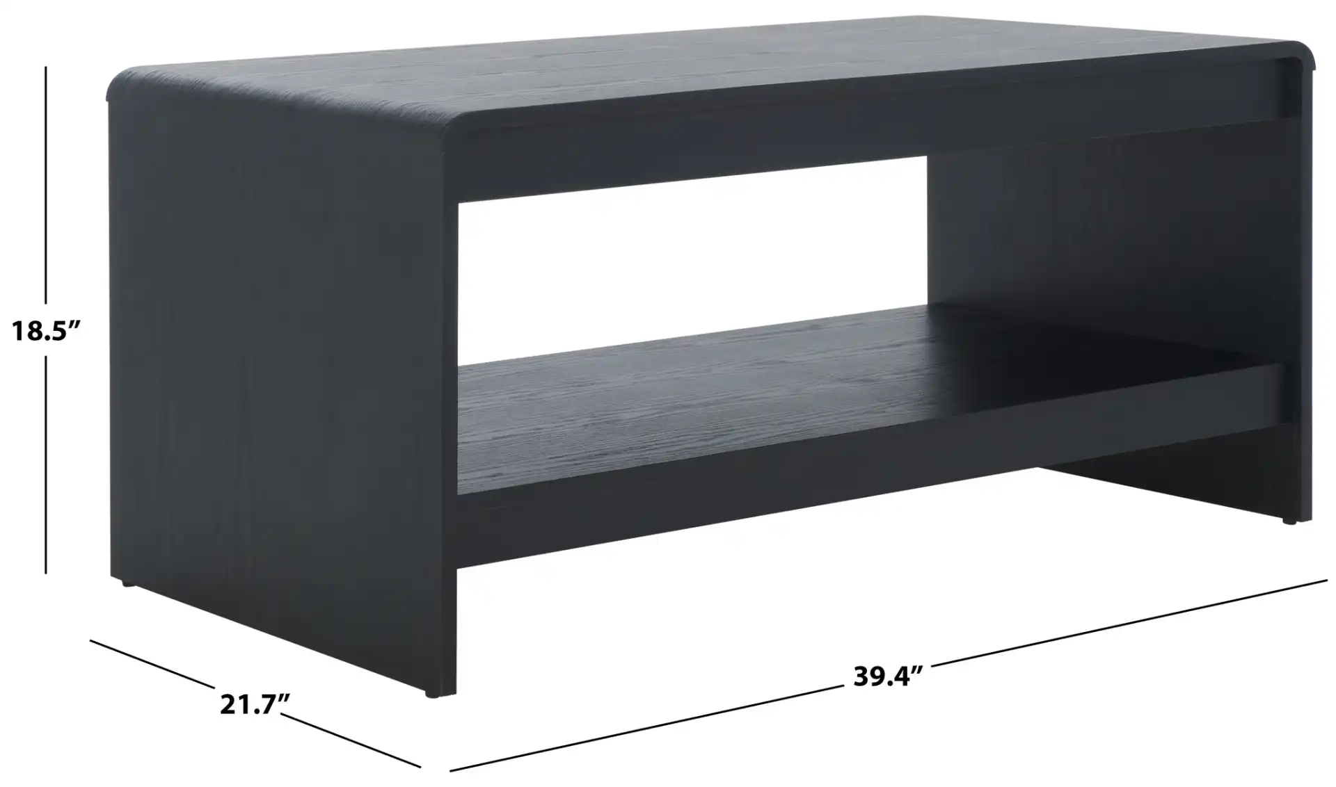 Arsenio Coffee Table in Black, detail view