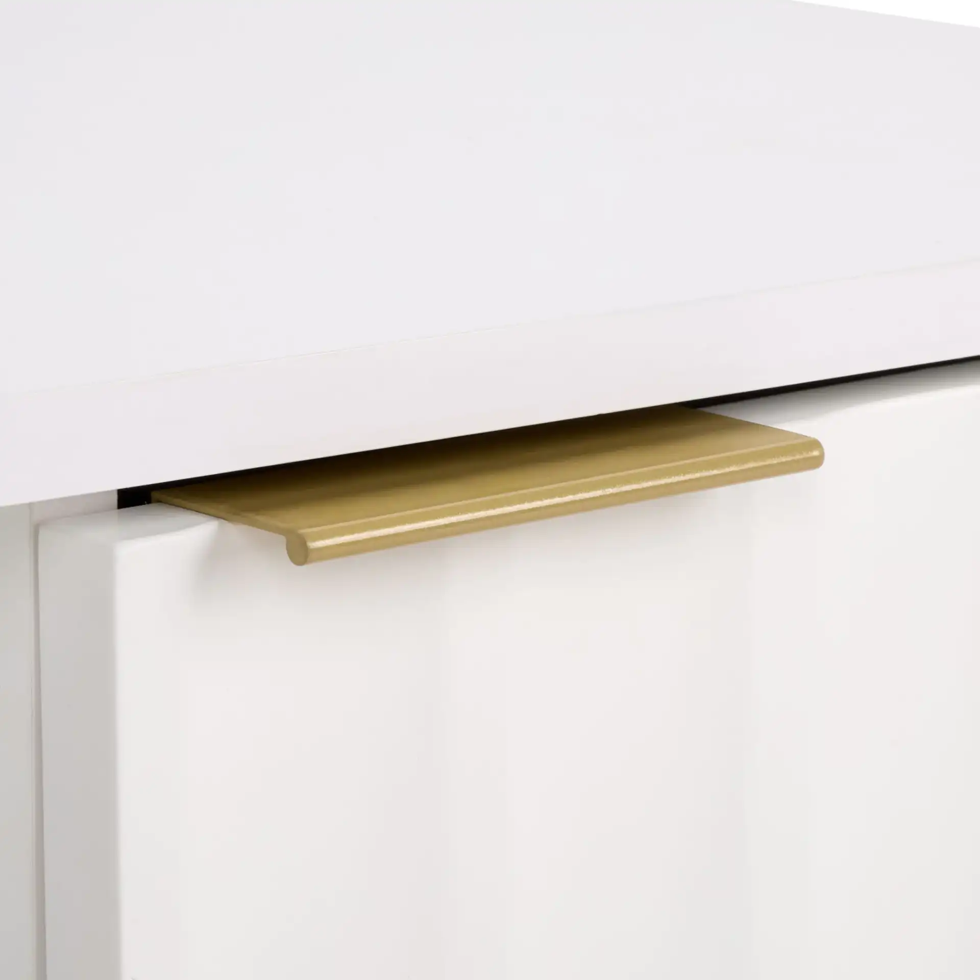 Hilsa Coffee Table in White / Gold in a styled room