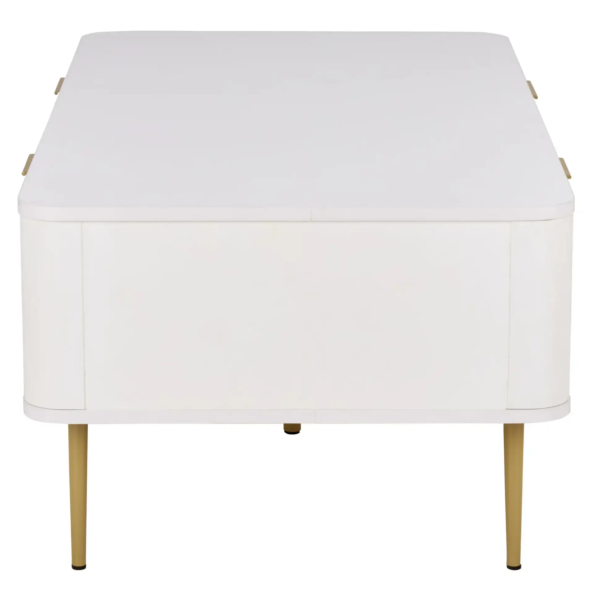 Hilsa Coffee Table in White / Gold, detail view
