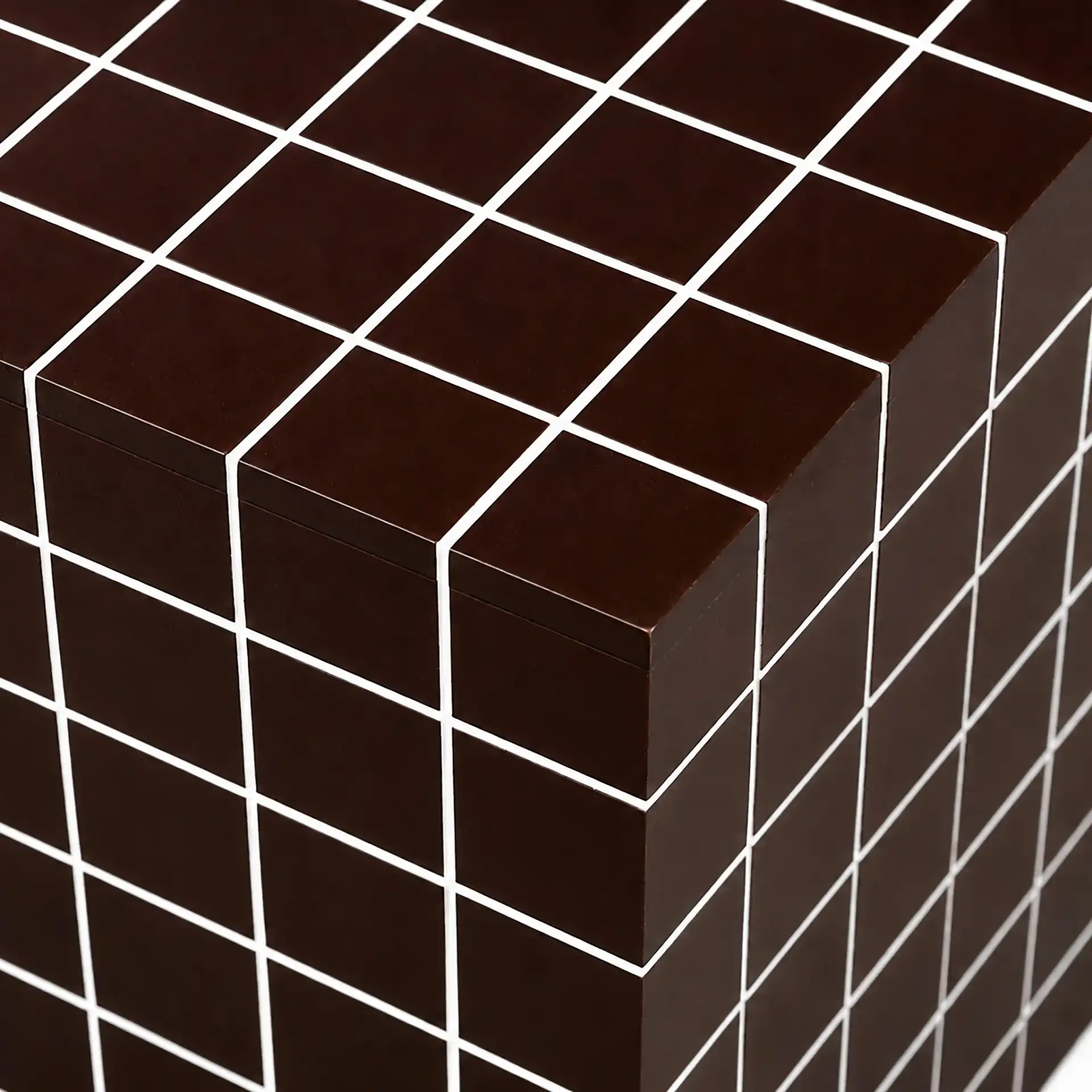 Gerolomo Tiled Coffee Table in Walnut / White in a styled room