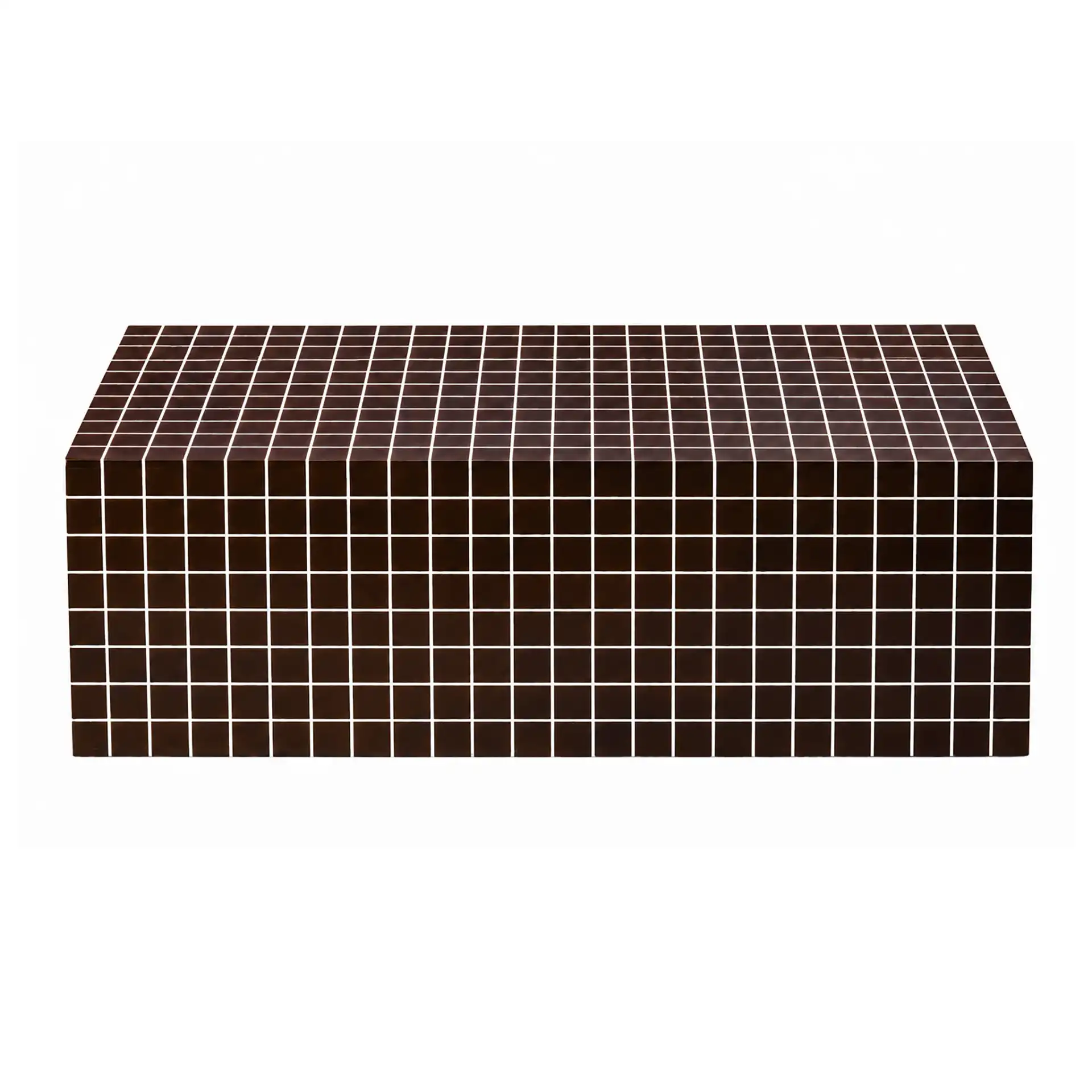 Gerolomo Tiled Coffee Table in Walnut / White, detail view