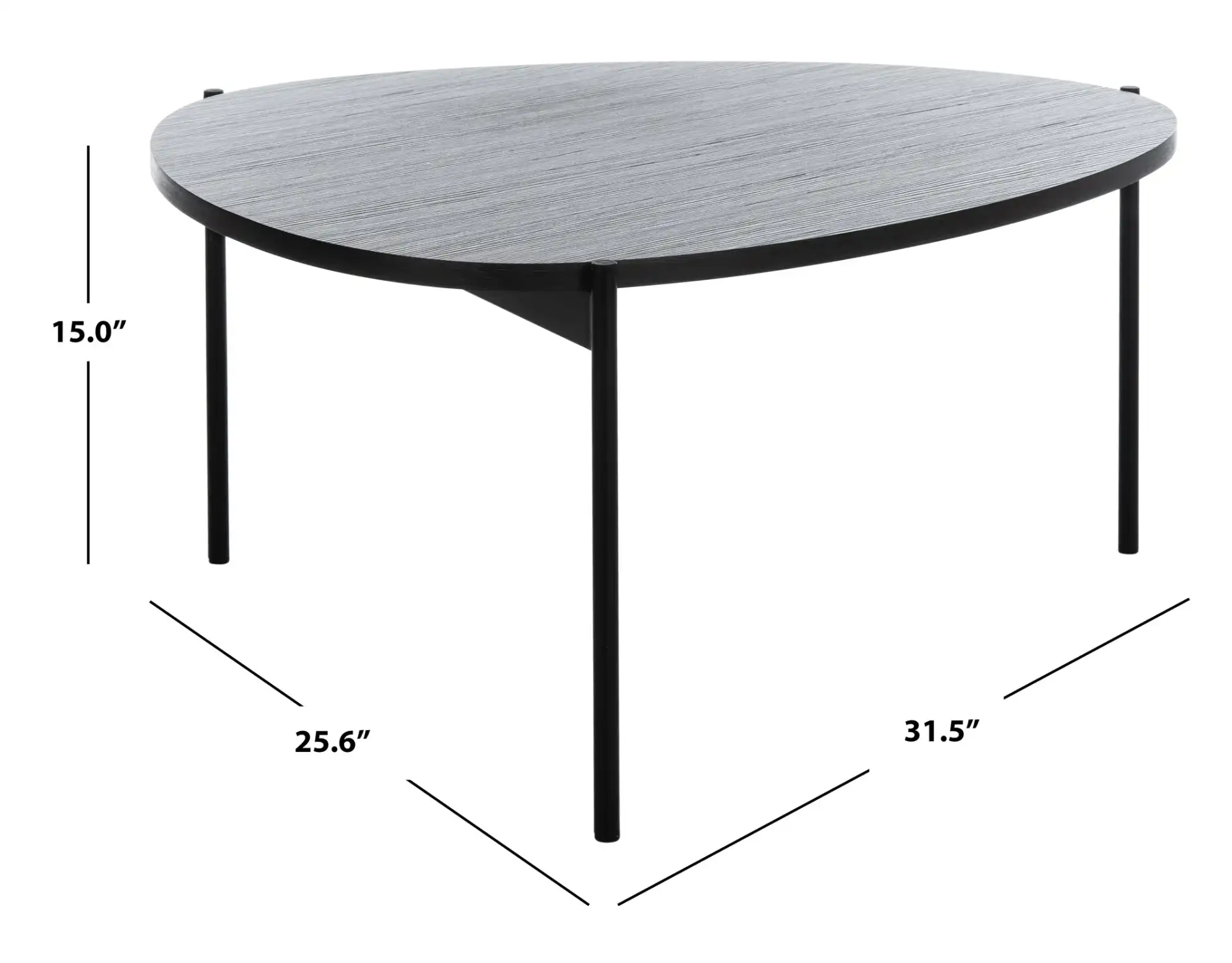 Sven Coffee Table in Dark Gray Oak / Black, detail view