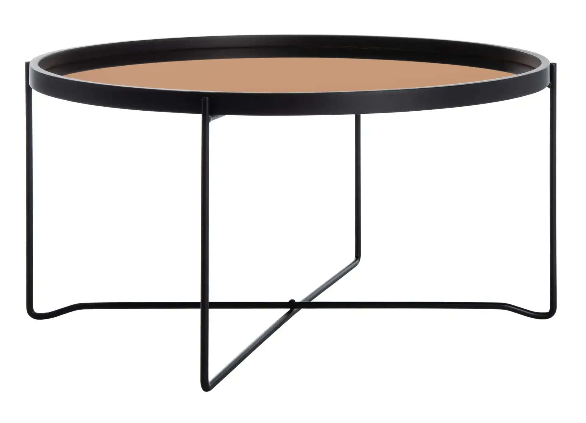 Ruby Tray Top Coffee Table in Rose Gold / Black, detail view
