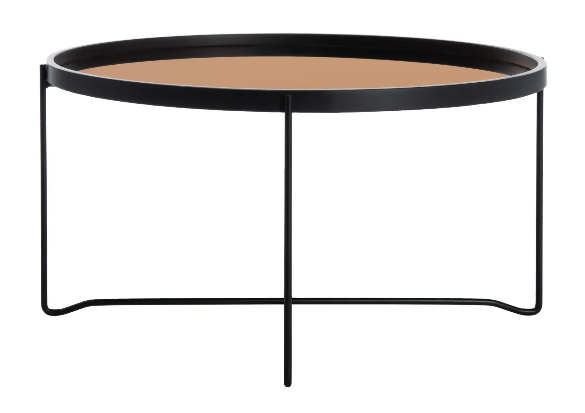 Ruby Tray Top Coffee Table in Rose Gold / Black, detail view
