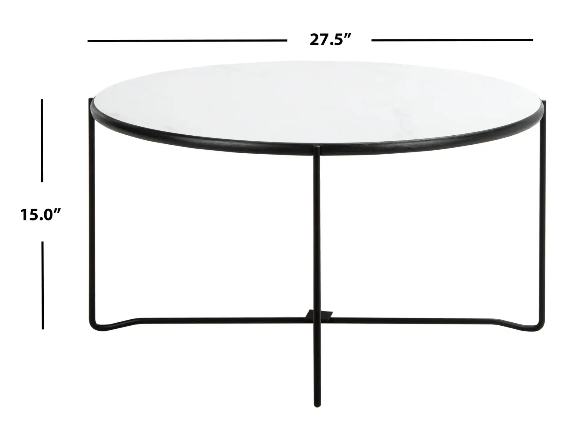 Wrena Round Coffee Table in White / Black, detail view