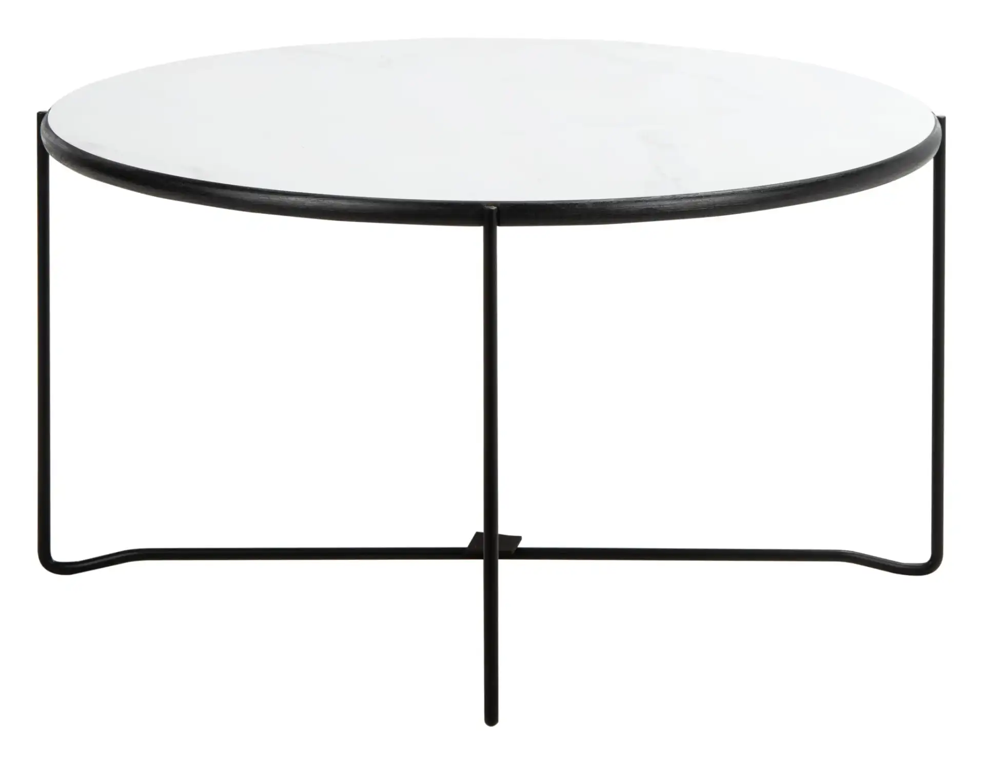 Wrena Round Coffee Table in White / Black, detail view