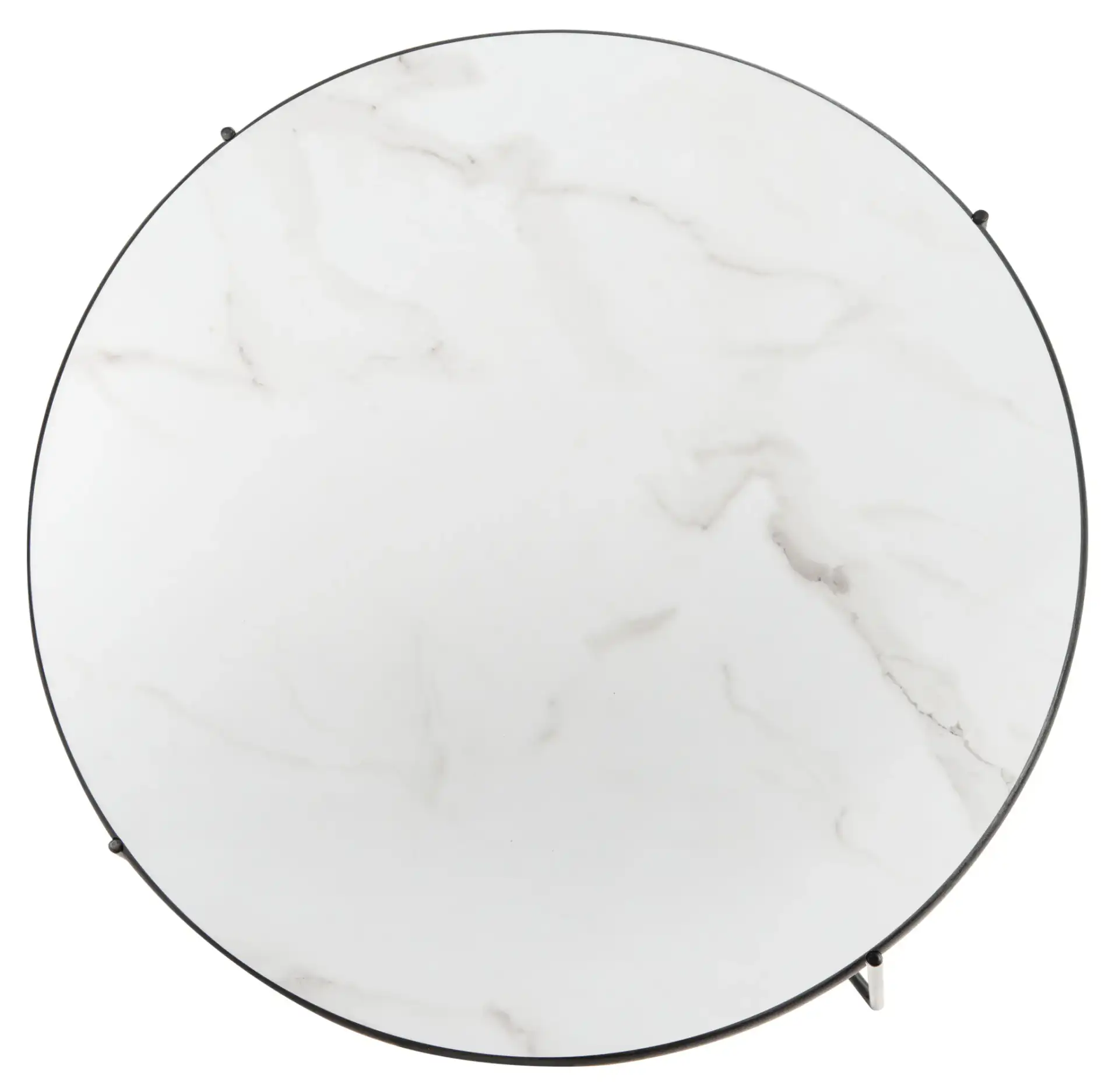 Wrena Round Coffee Table in White / Black, detail view