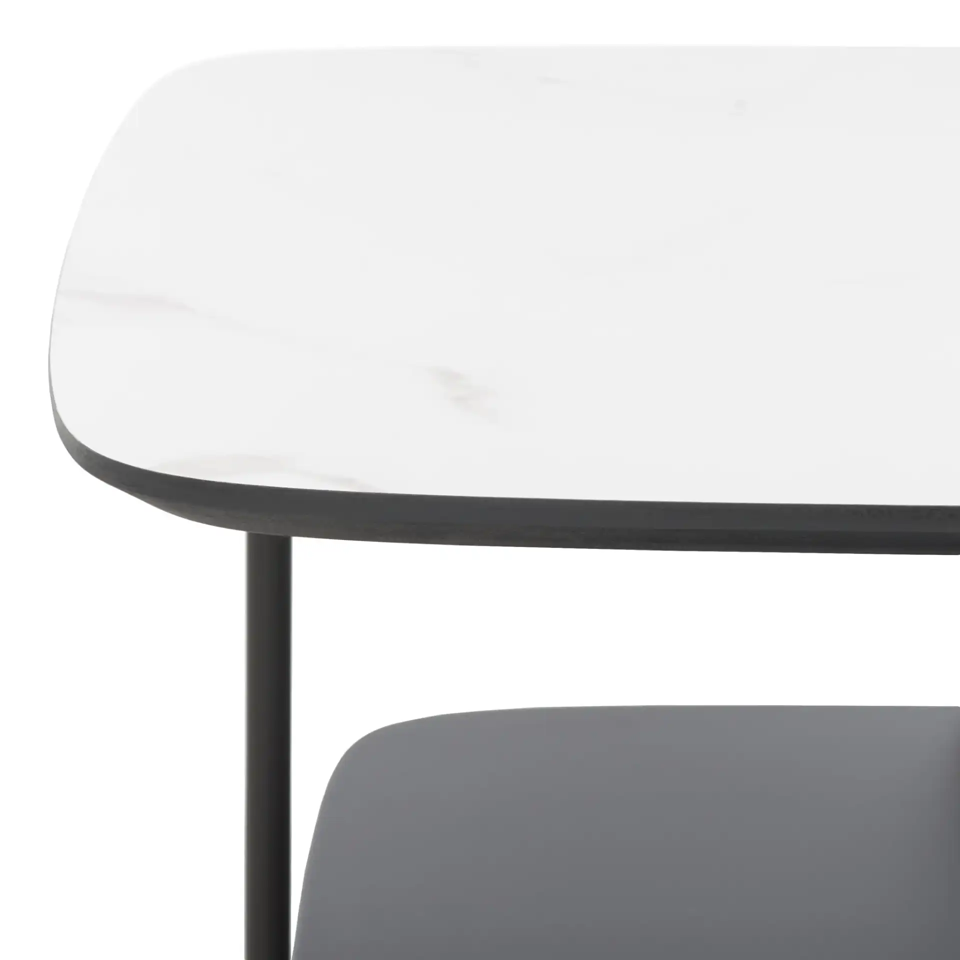 Anzia Coffee Table in White / Black in a styled room