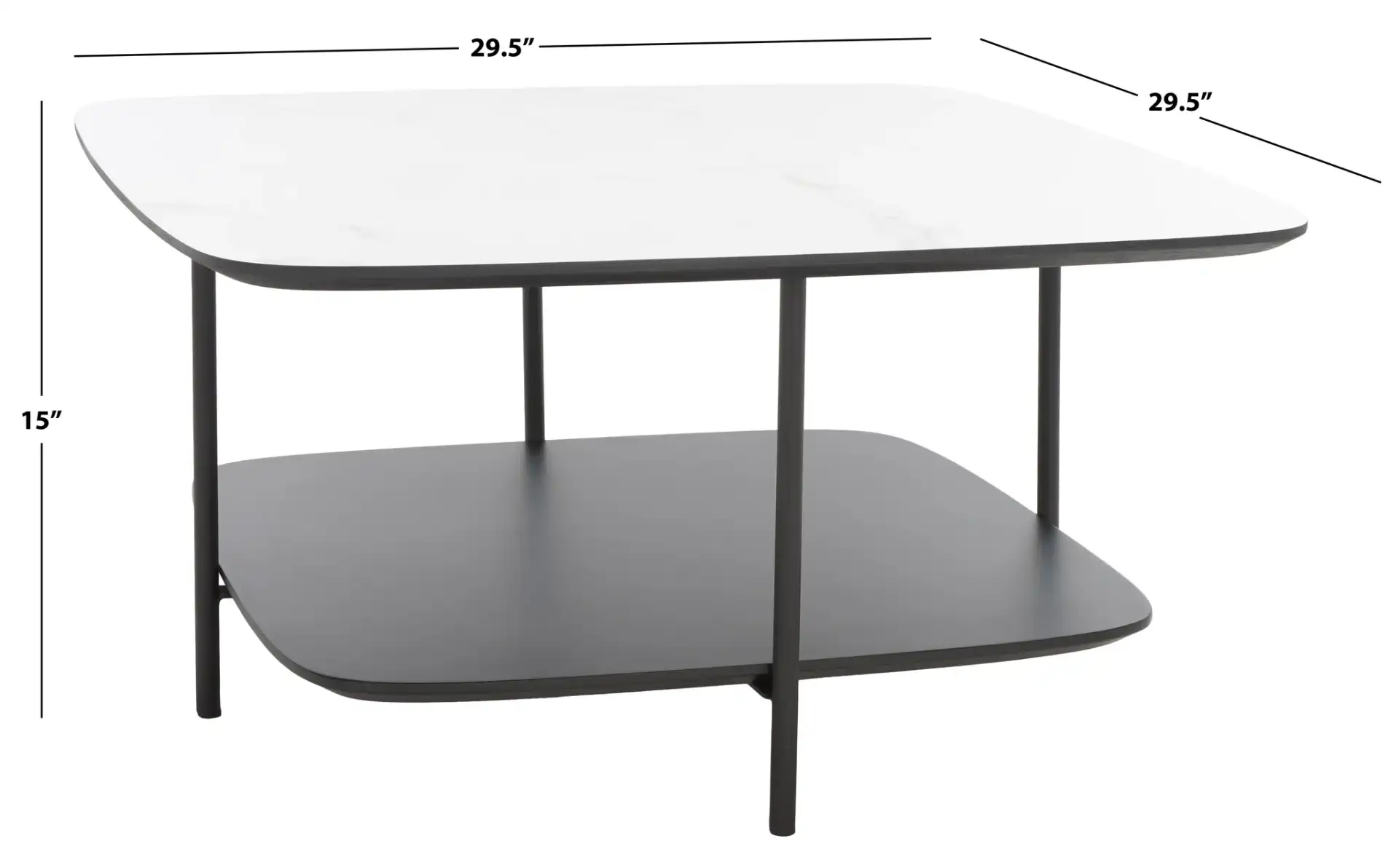 Anzia Coffee Table in White / Black, detail view