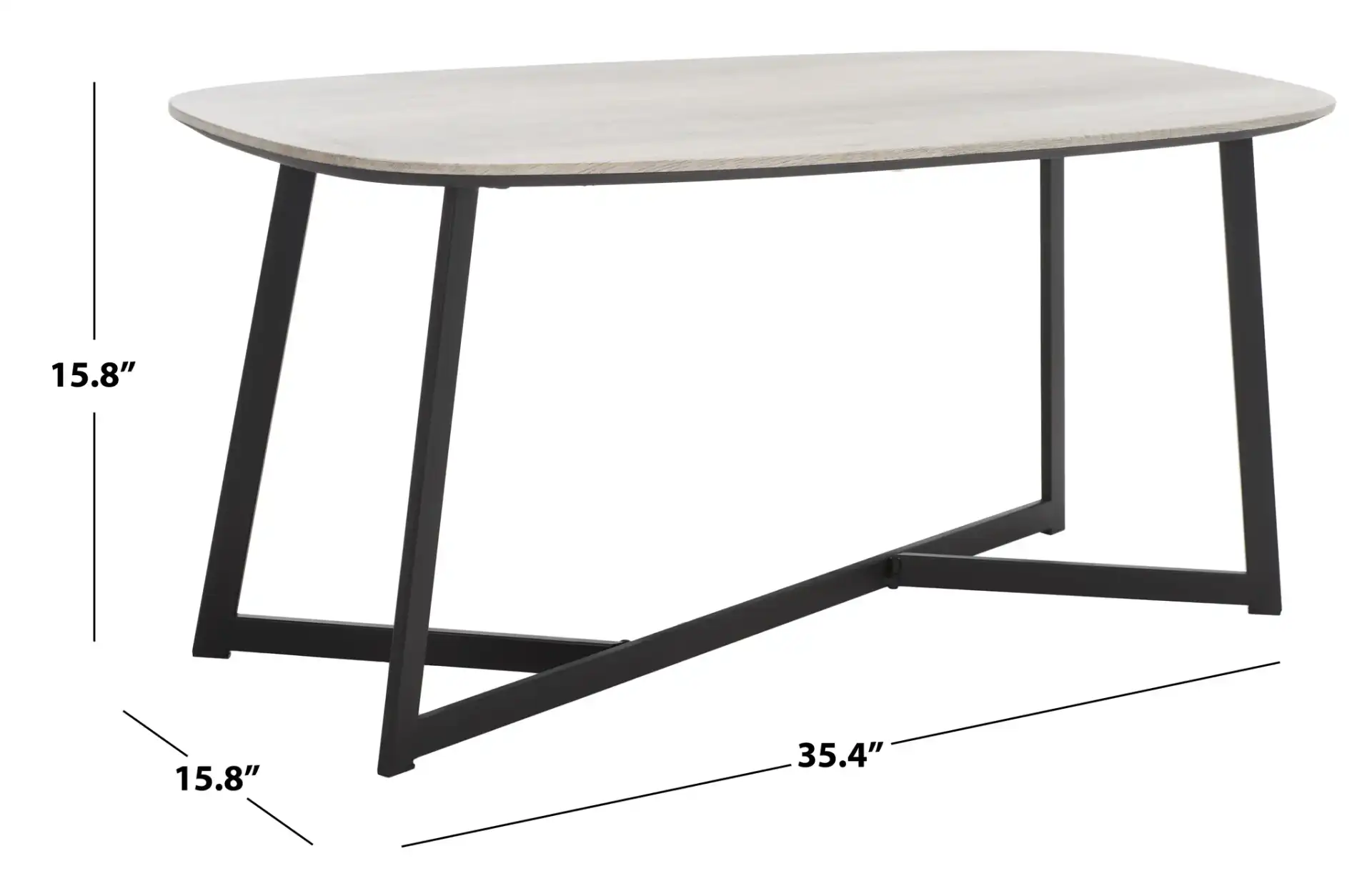 Arial Coffee Table in White / Black, detail view