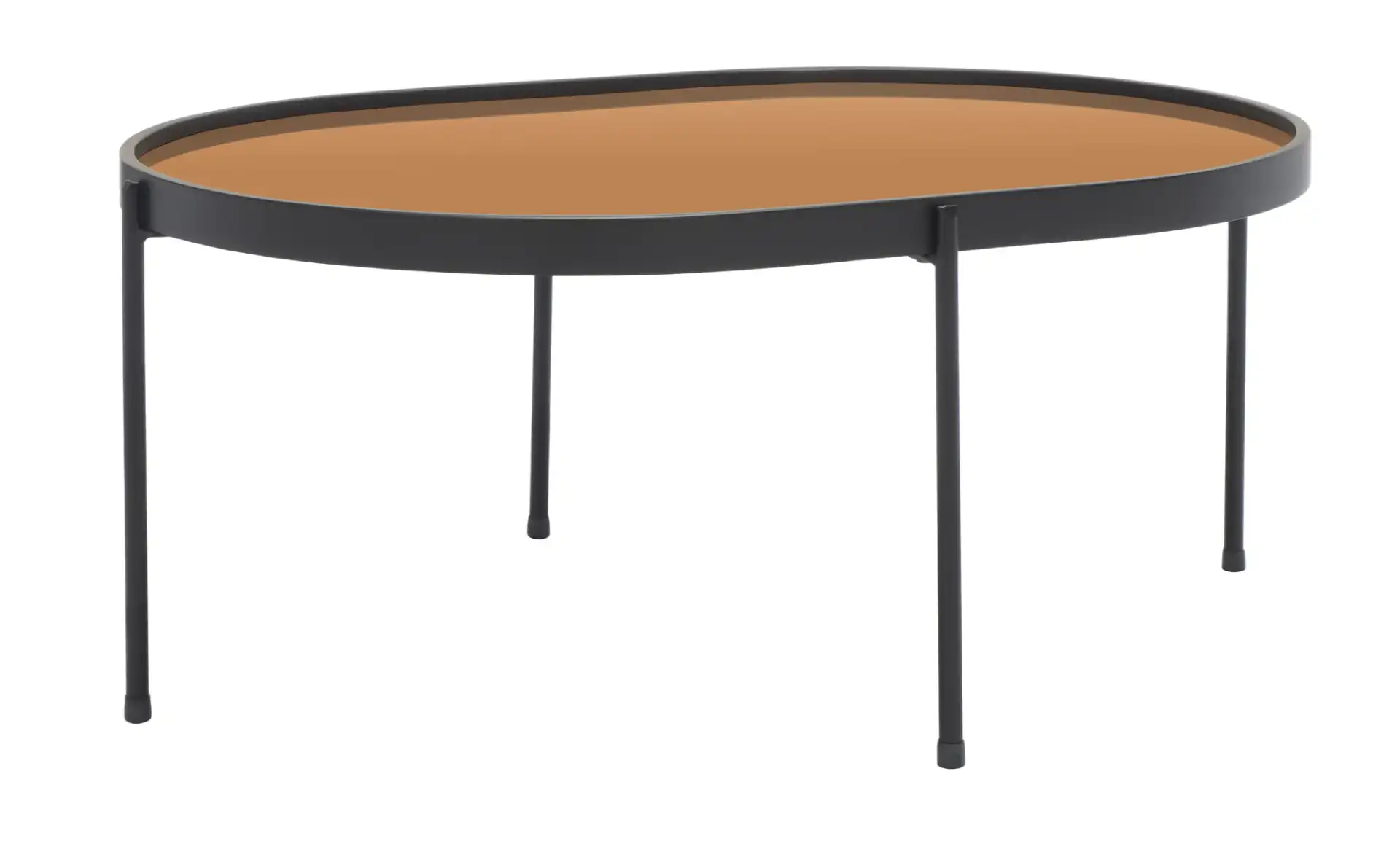 Emmerich Mirrored Coffee Table in Rose Gold / Matte Black, detail view