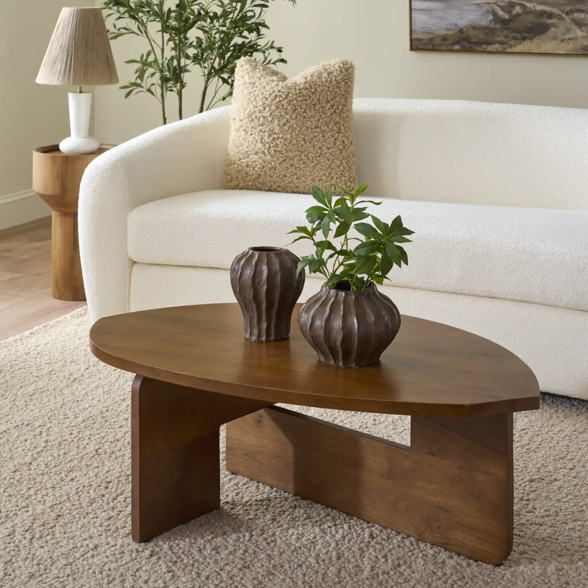 Larisa Coffee Table in Light Honey in a styled room
