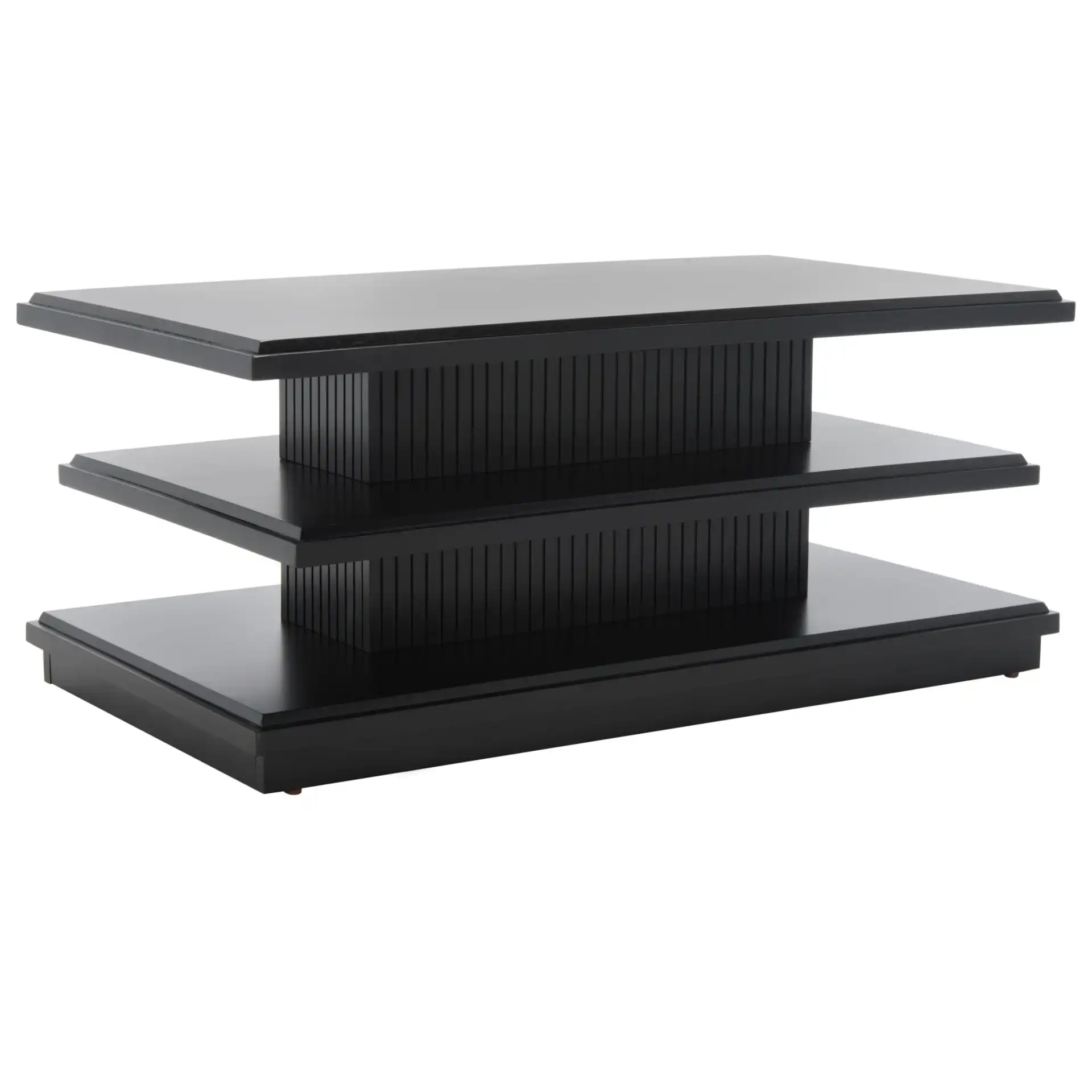 Suette Two-Shelf Coffee Table in Black, detail view