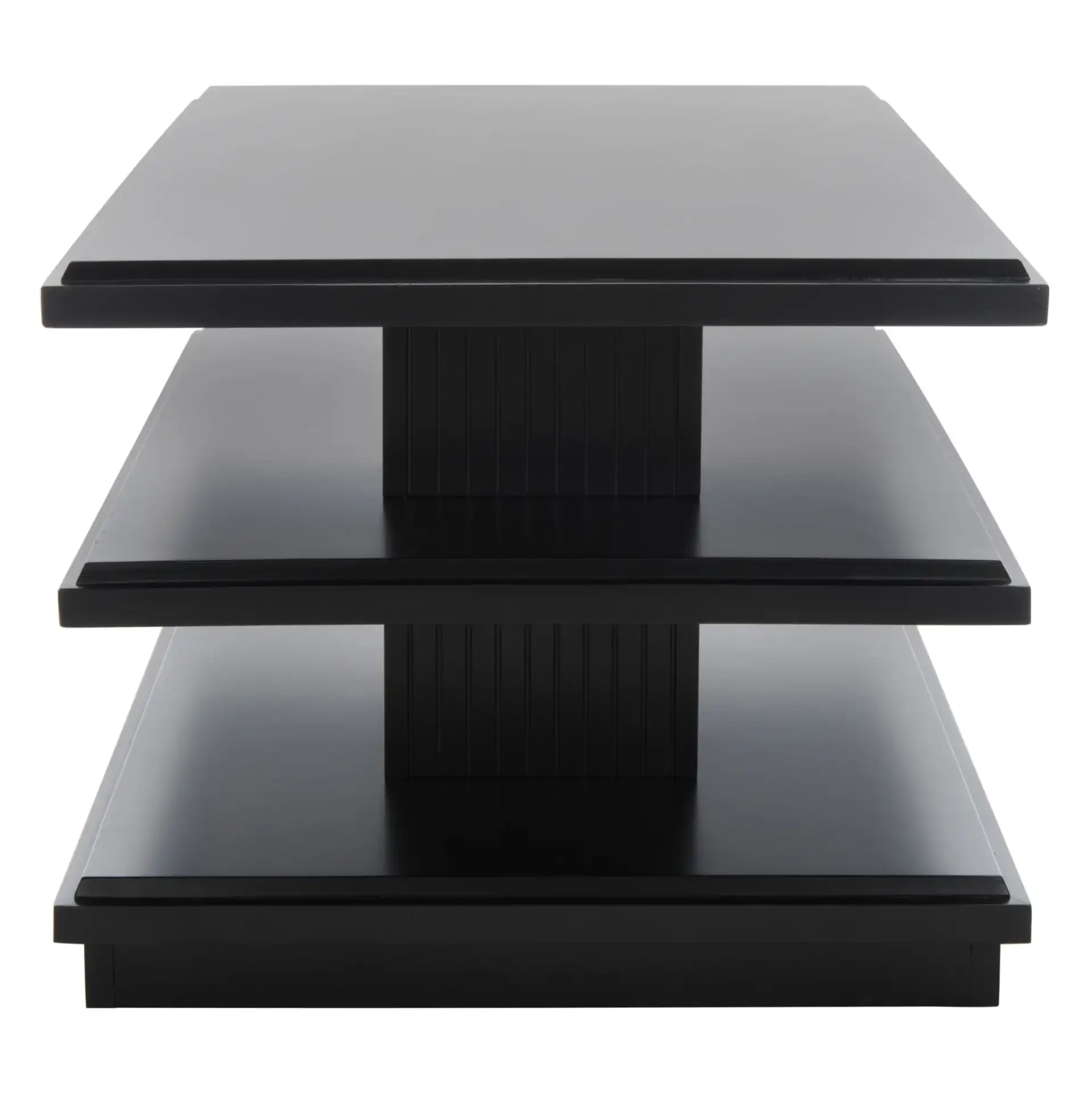 Suette Two-Shelf Coffee Table in Black, detail view