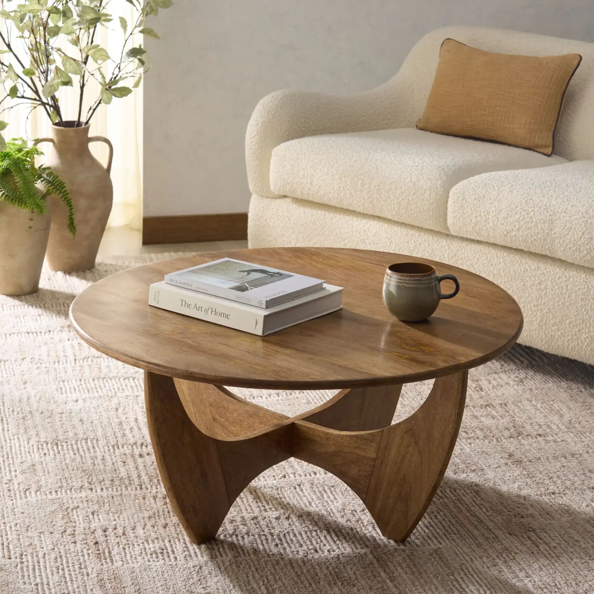 Inayah Coffee Table in Walnut in a styled room