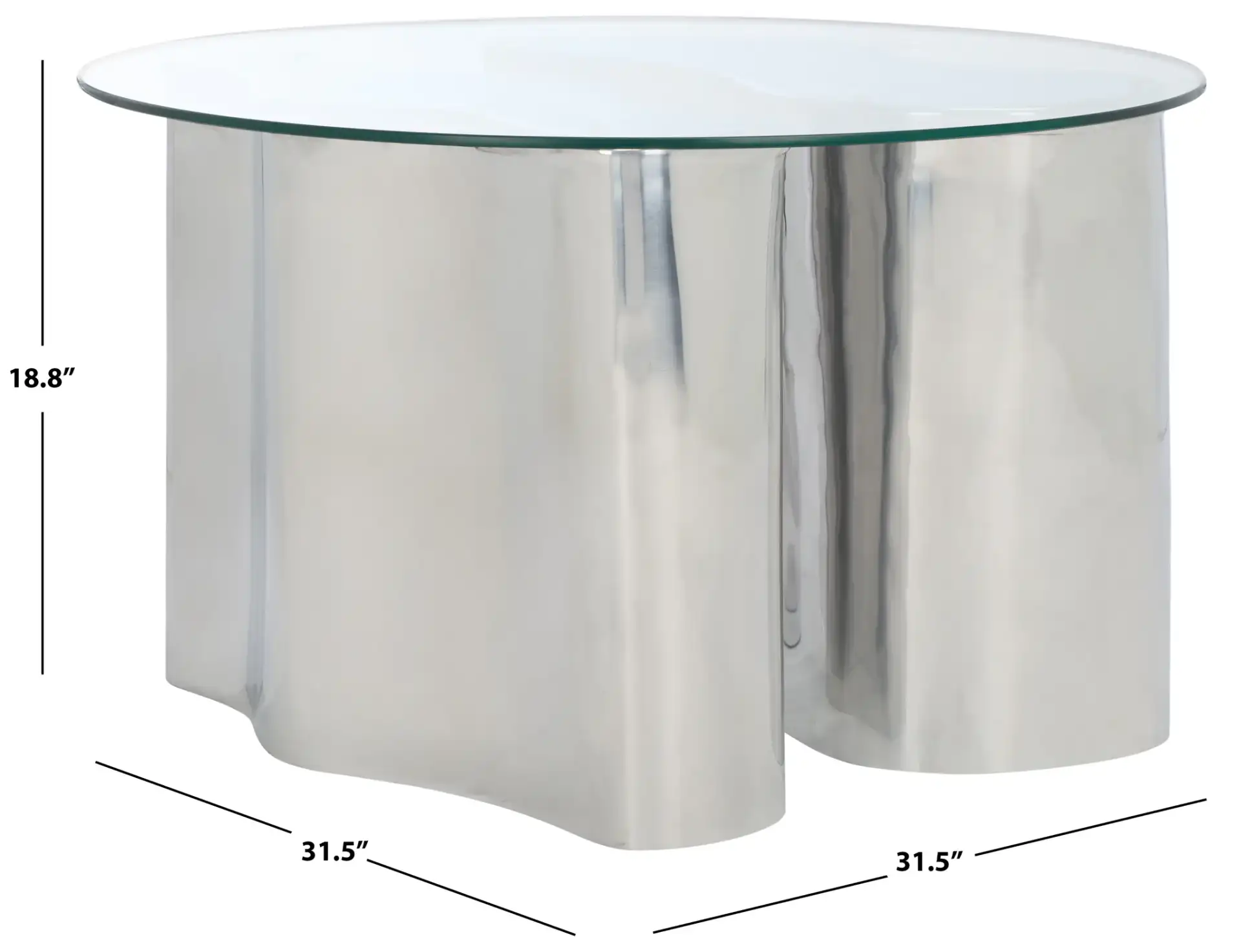 Hokaido Coffee Table in Silver / Clear, detail view