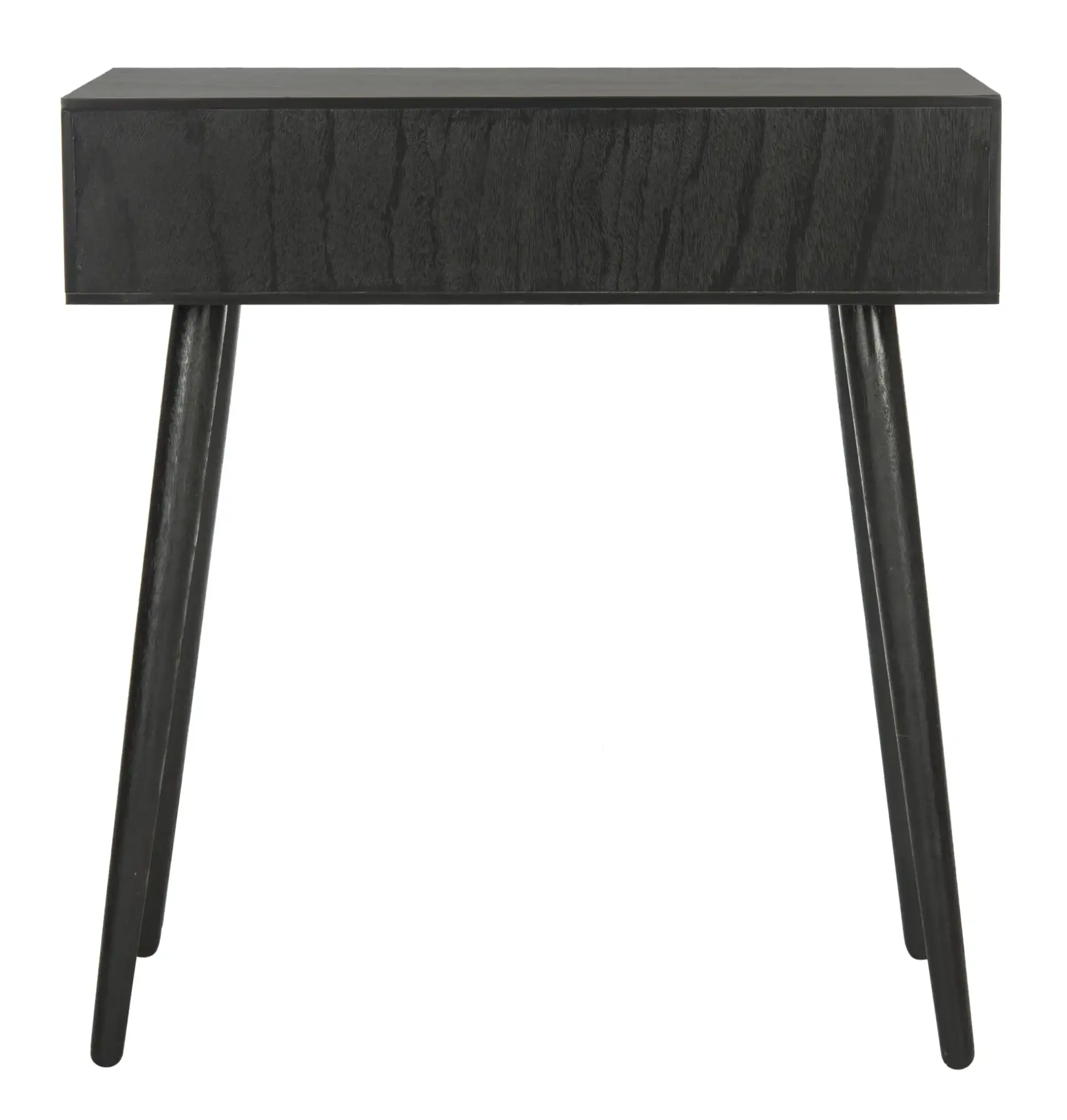 Dean Two-Drawer Console Table in Black, detail view