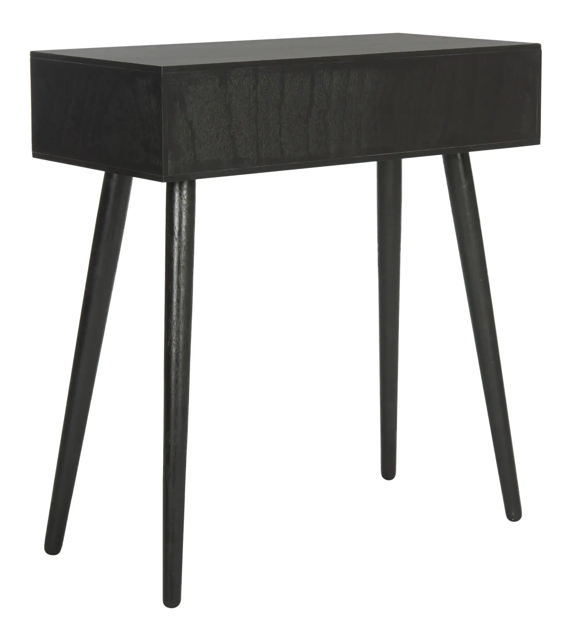 Dean Two-Drawer Console Table in Black, detail view