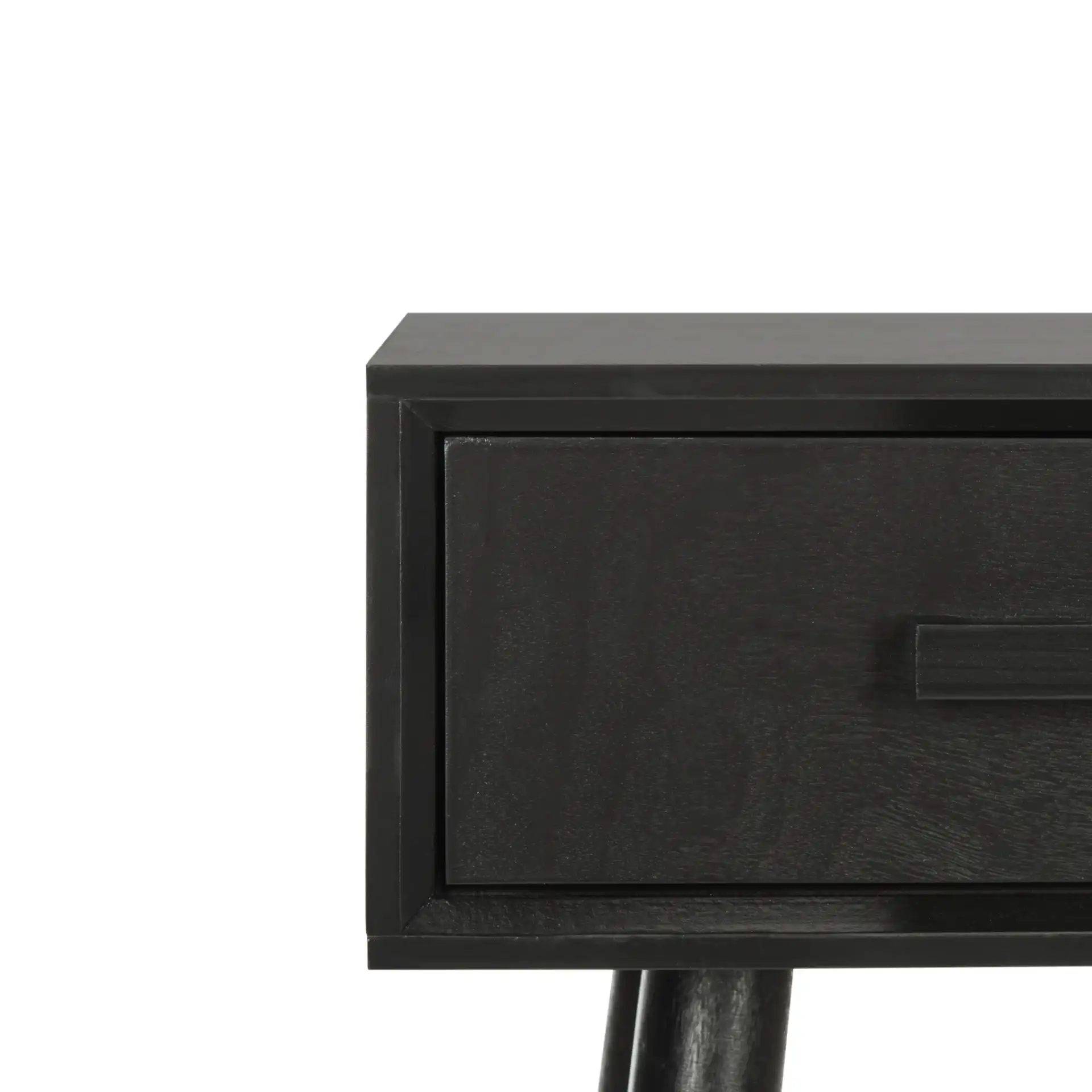 Dean Two-Drawer Console Table in Black in a styled room