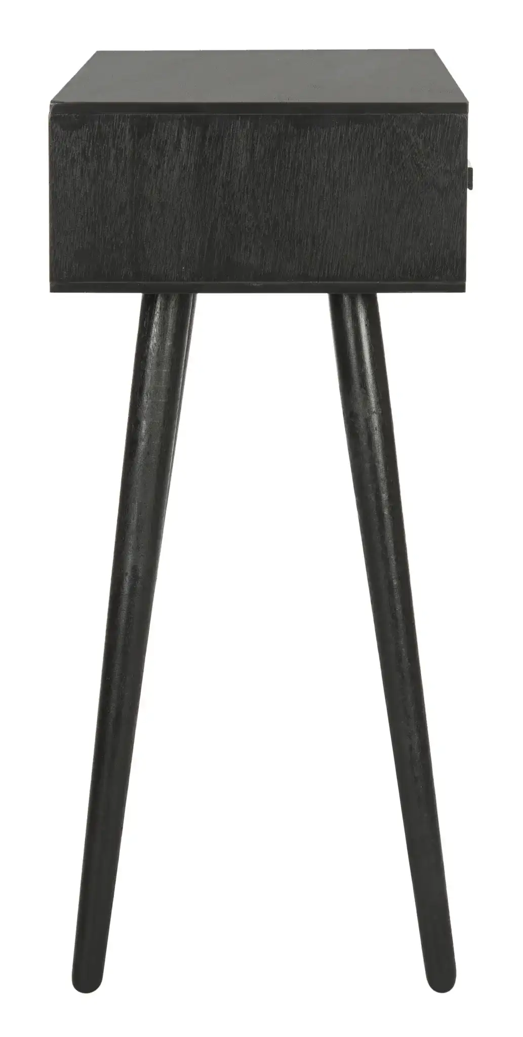 Dean Two-Drawer Console Table in Black, detail view