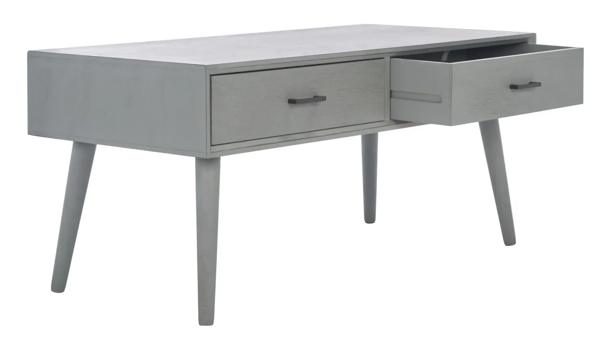 Mozart Mid-Century Coffee Table in Distressed Gray, detail view