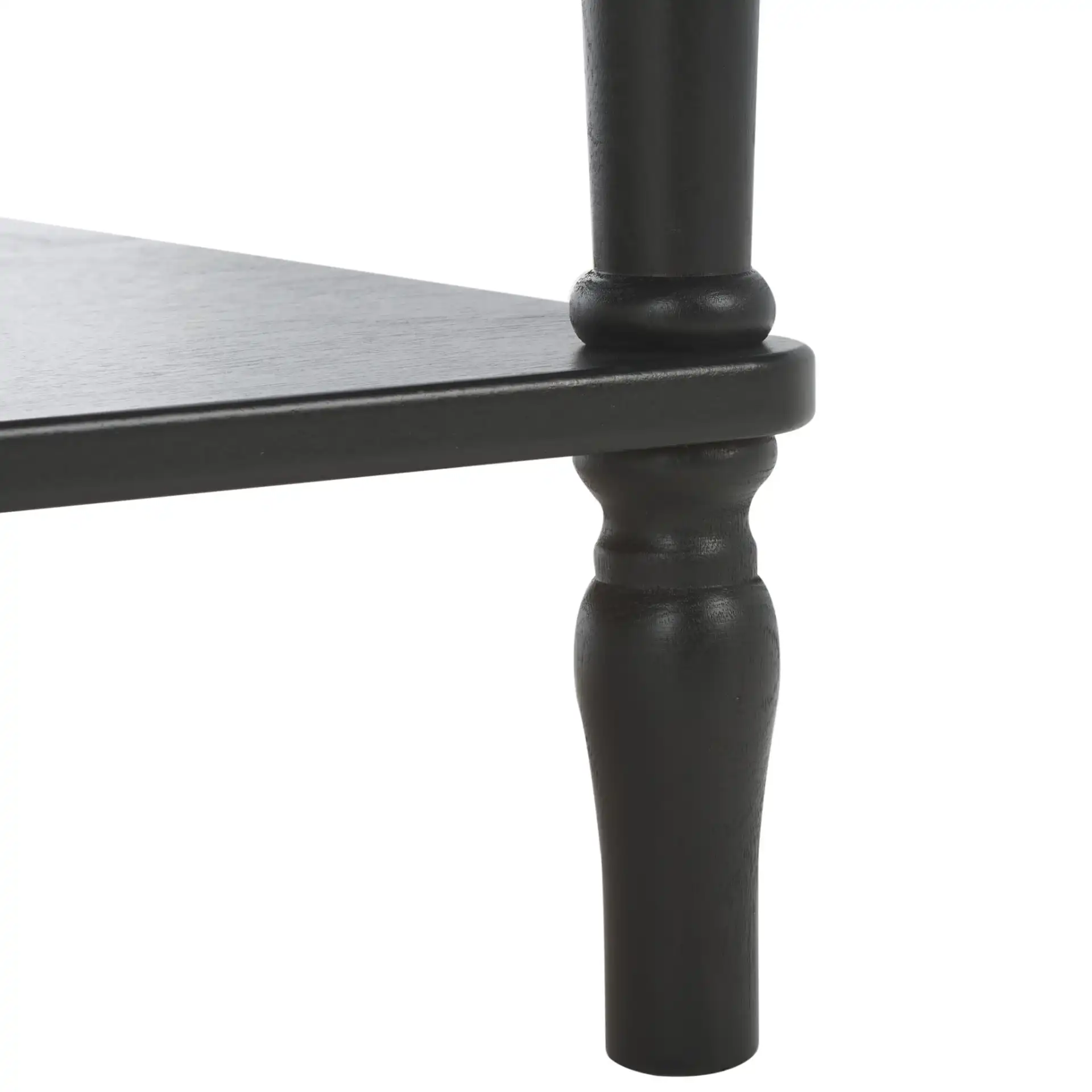 Haven Coffee Table in Matte Black, detail view