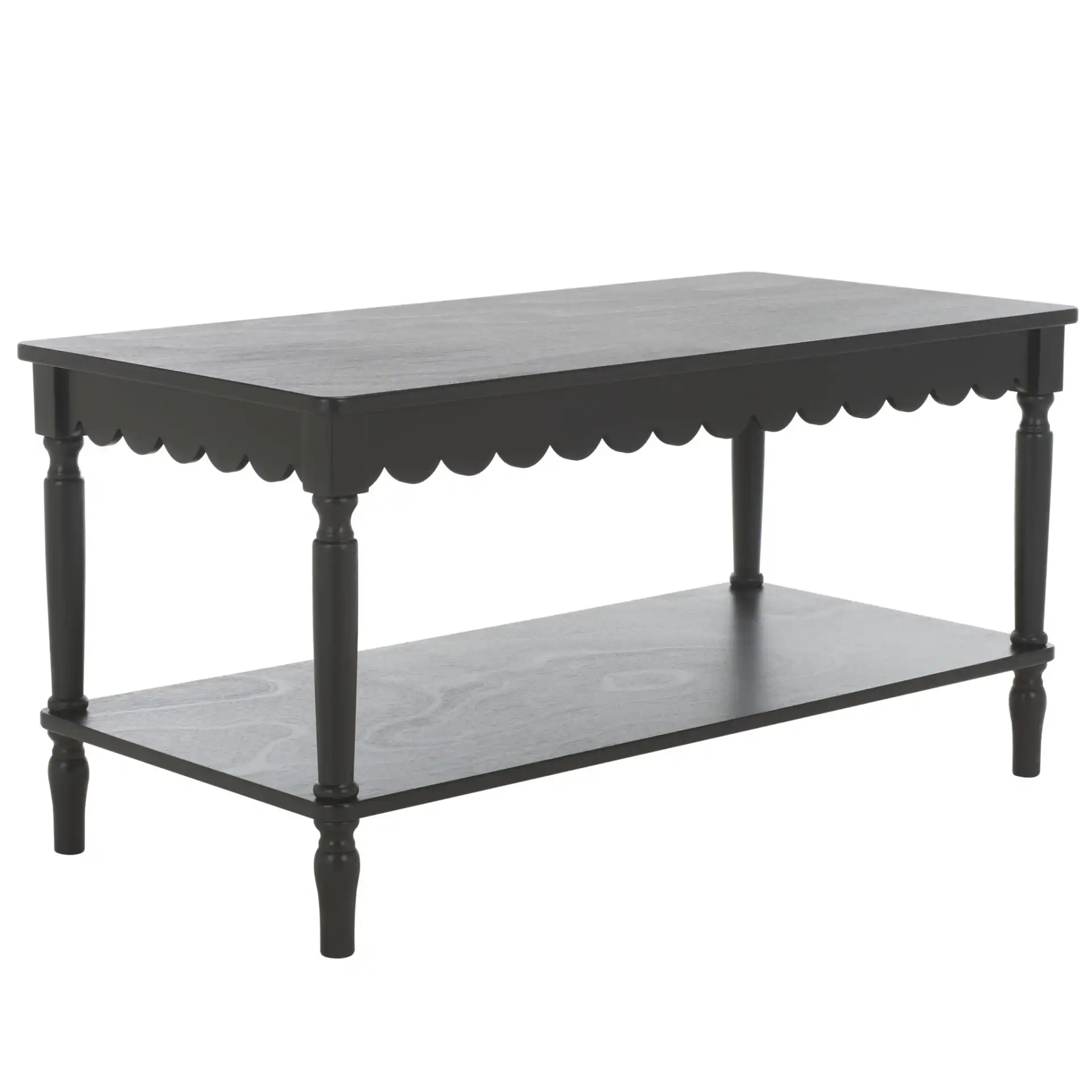 Haven Coffee Table in Matte Black, detail view