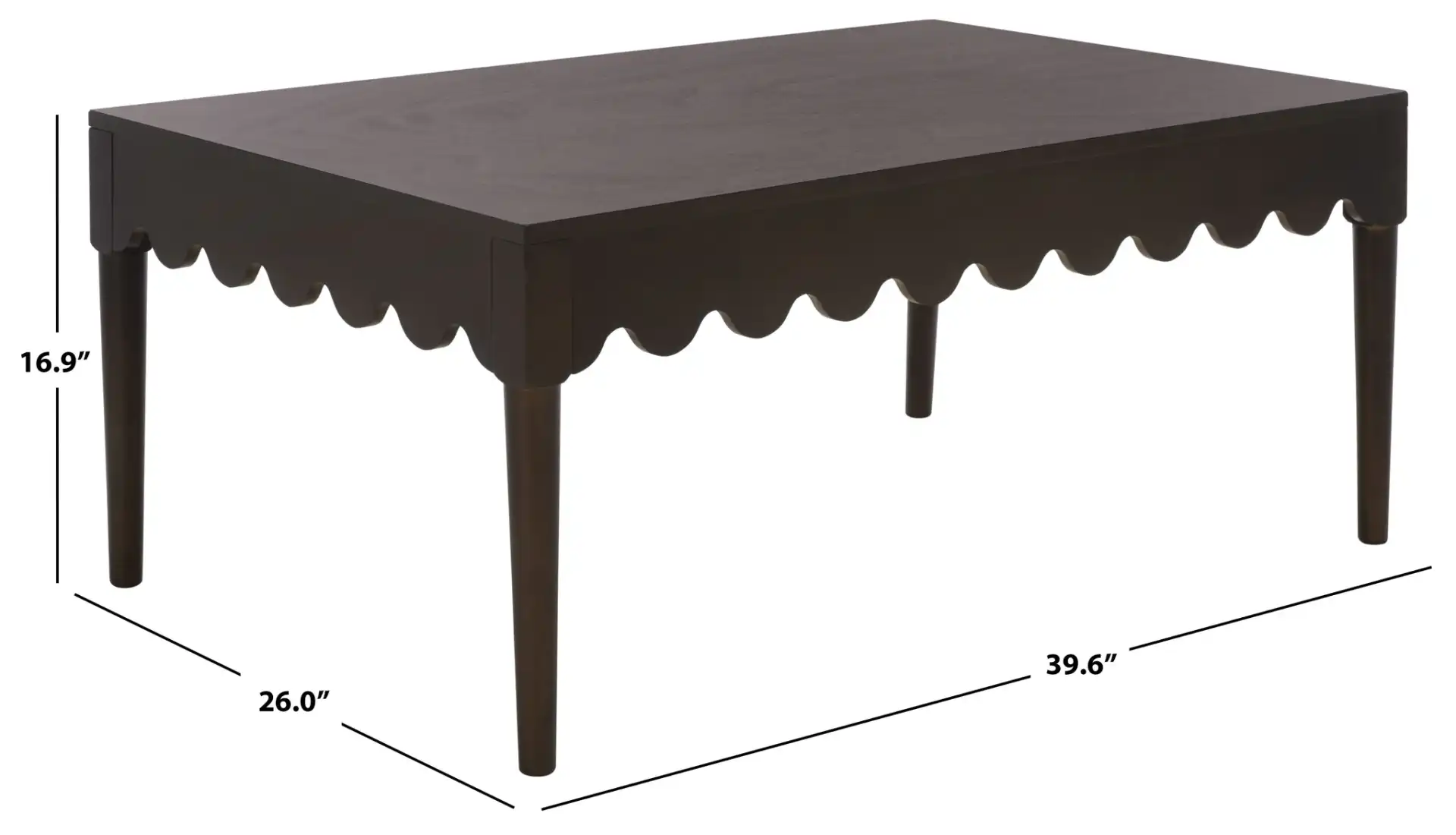 Neha Coffee Table in Dark Chocolate, detail view