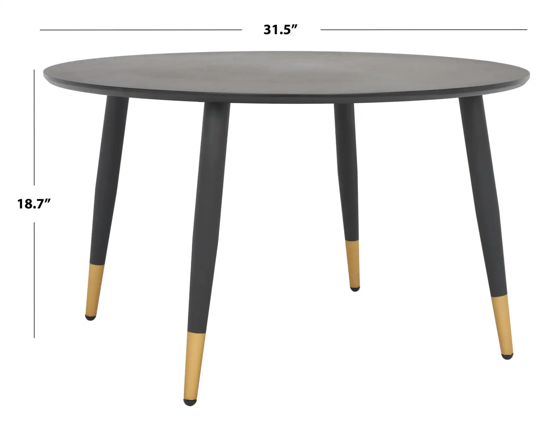 Beck Round Coffee Table in Black / Gold, detail view