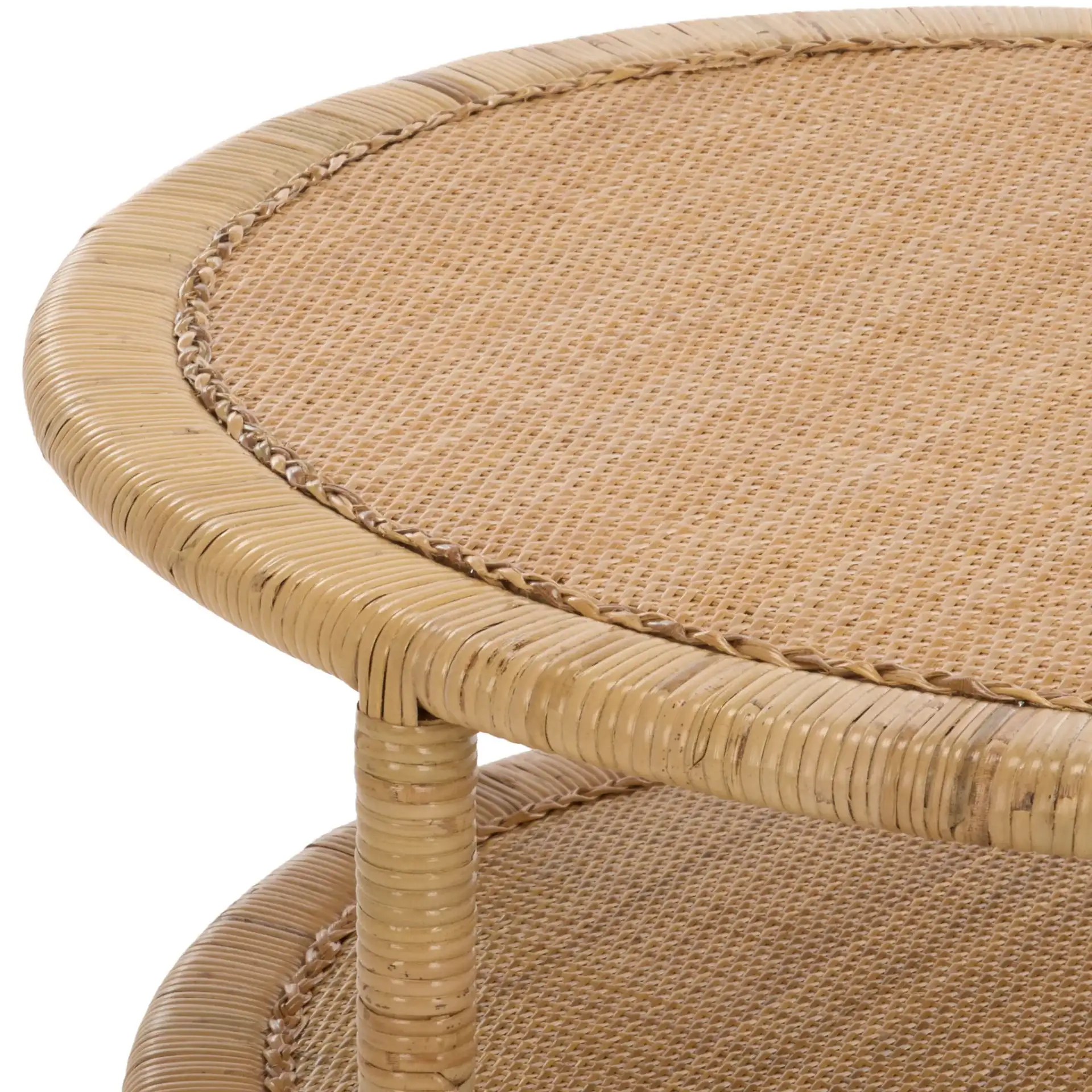 Akane Coffee Table With Shelf in Natural in a styled room